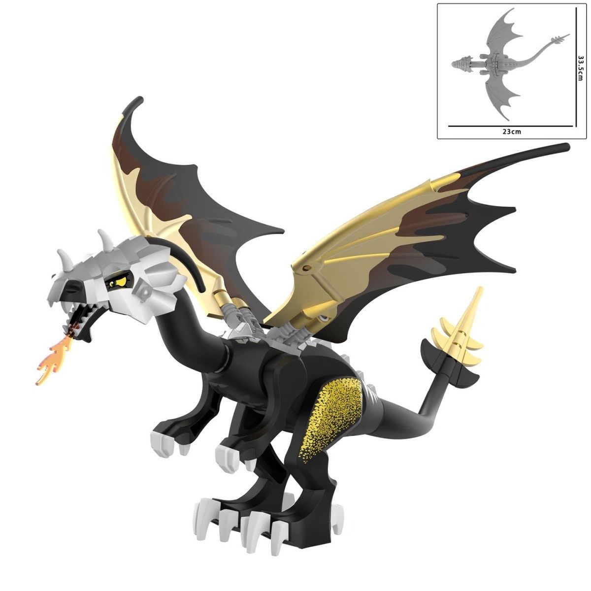 (Red) Kids Toys Armored Dragon The Mountain Cave Divine Dragon Building Kit Blocks Birthday Gifts