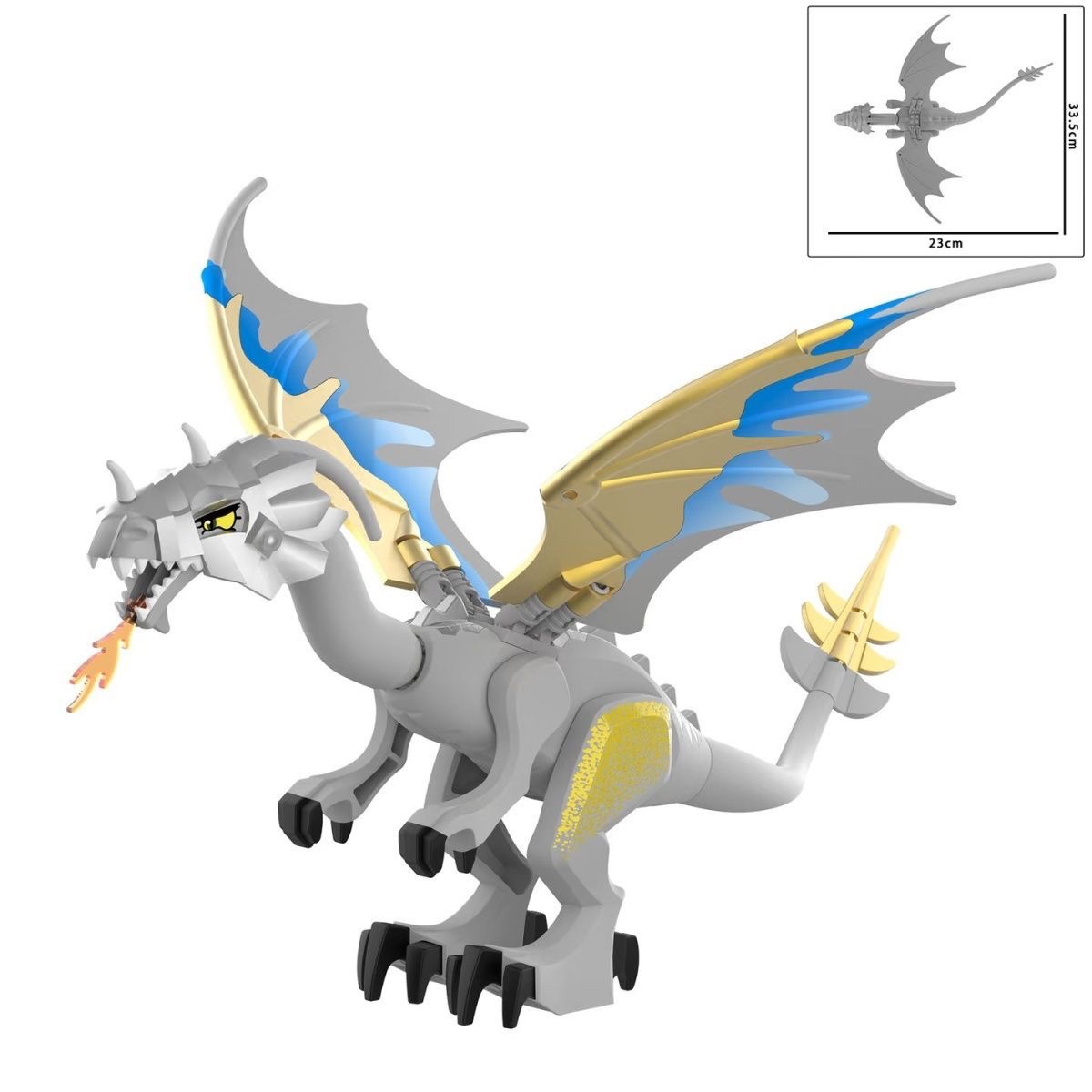 (Red) Kids Toys Armored Dragon The Mountain Cave Divine Dragon Building Kit Blocks Birthday Gifts