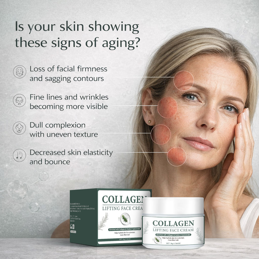 Collagen Firming Face Cream For Skin Tightening Moisturizing And Anti Wrinkle Daily Nourishing Cream 50g