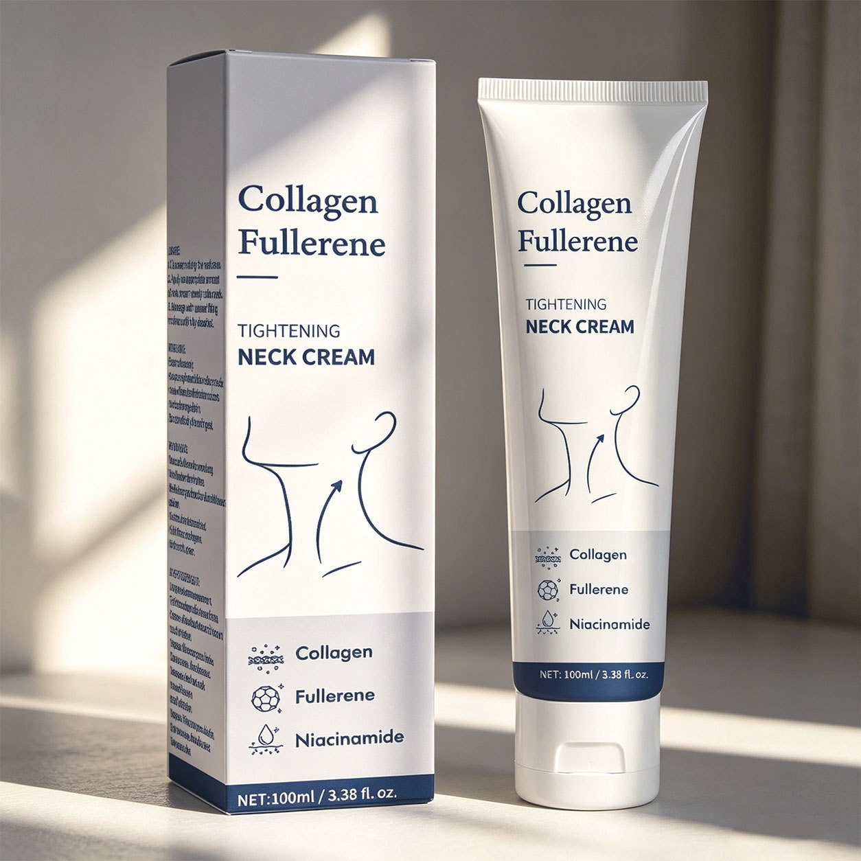 Collagen Fullerene Neck Cream For Firming Smoothing And Nourishing Neck Skin Care 100ml