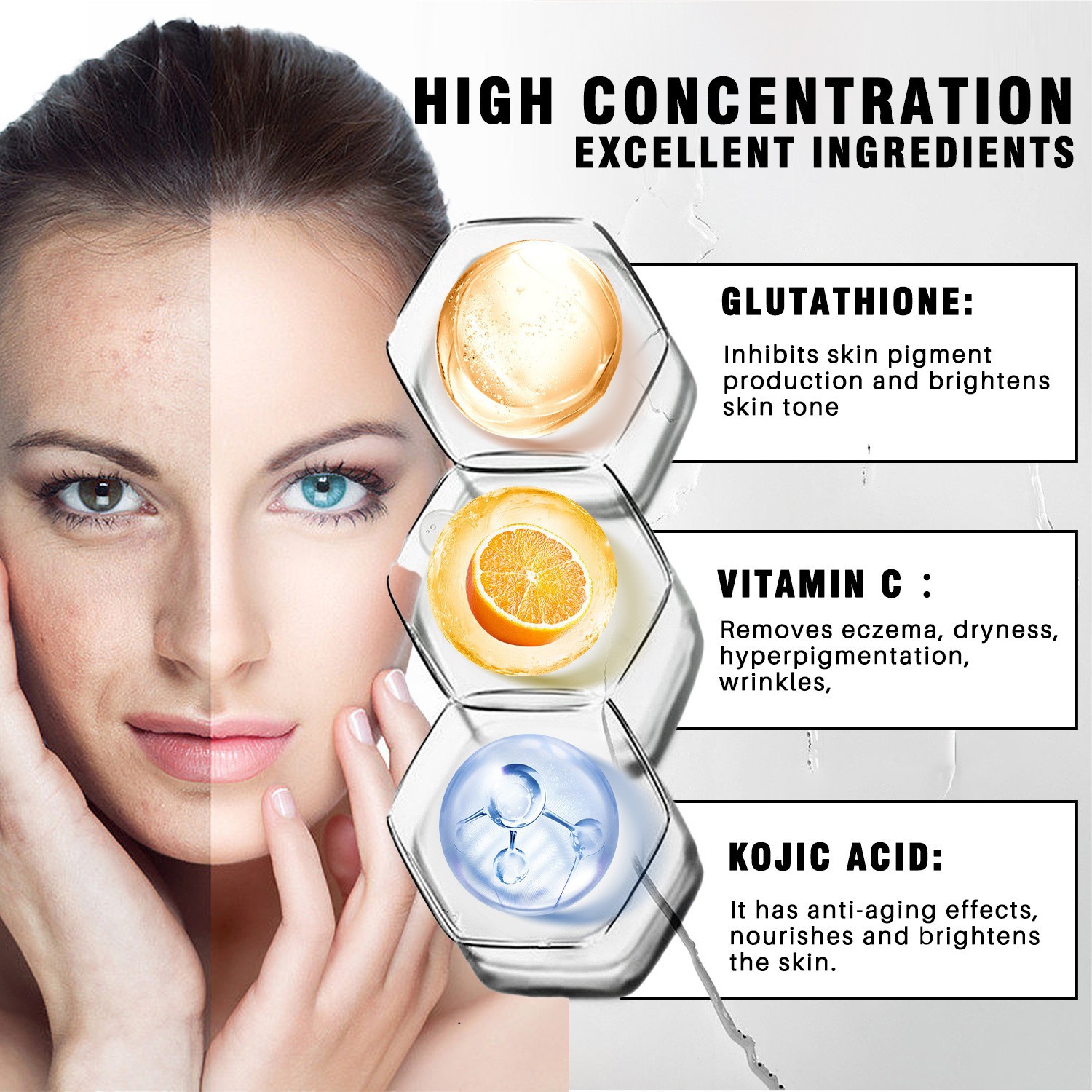 Glutathione Face Cream Moisturising Nourishing Skin Care for Daily Use Natural 50g