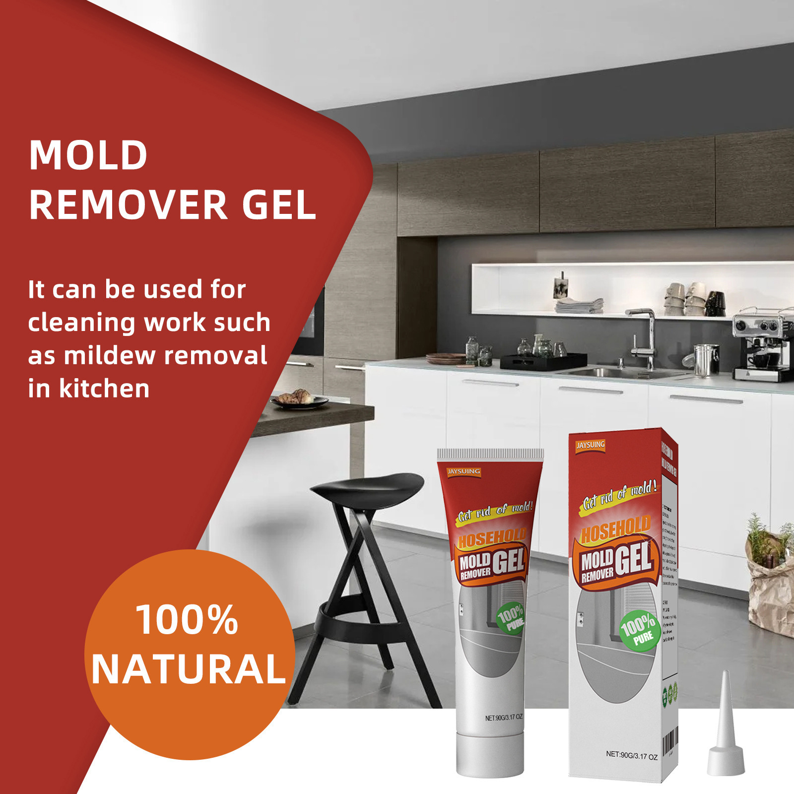 Wall Mold Cleaner Gel For Bathroom Kitchen White Wall Stain Removal And Mildew Cleaning Paste