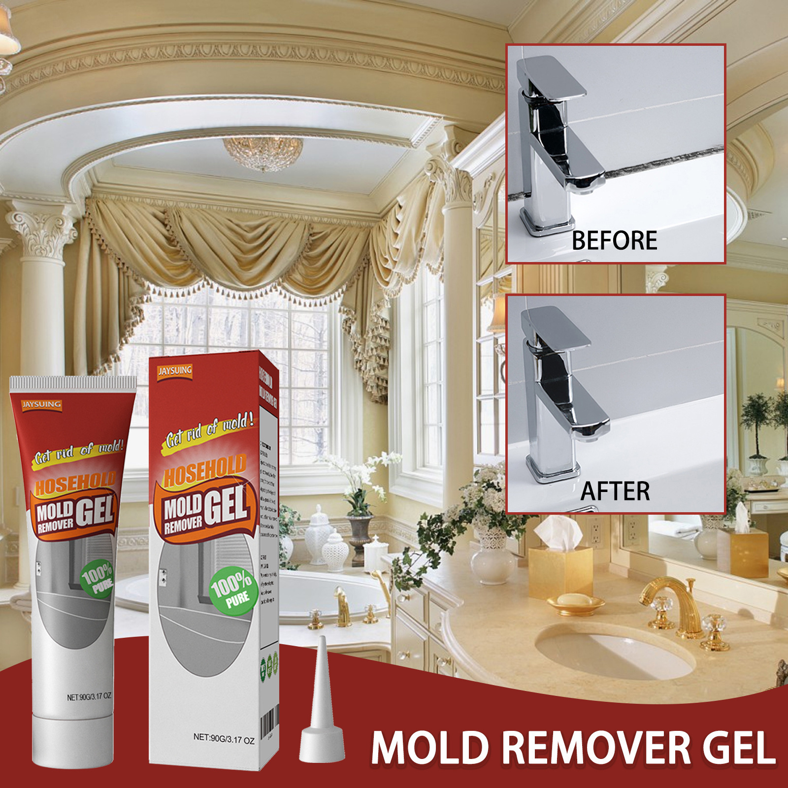 Wall Mold Cleaner Gel For Bathroom Kitchen White Wall Stain Removal And Mildew Cleaning Paste