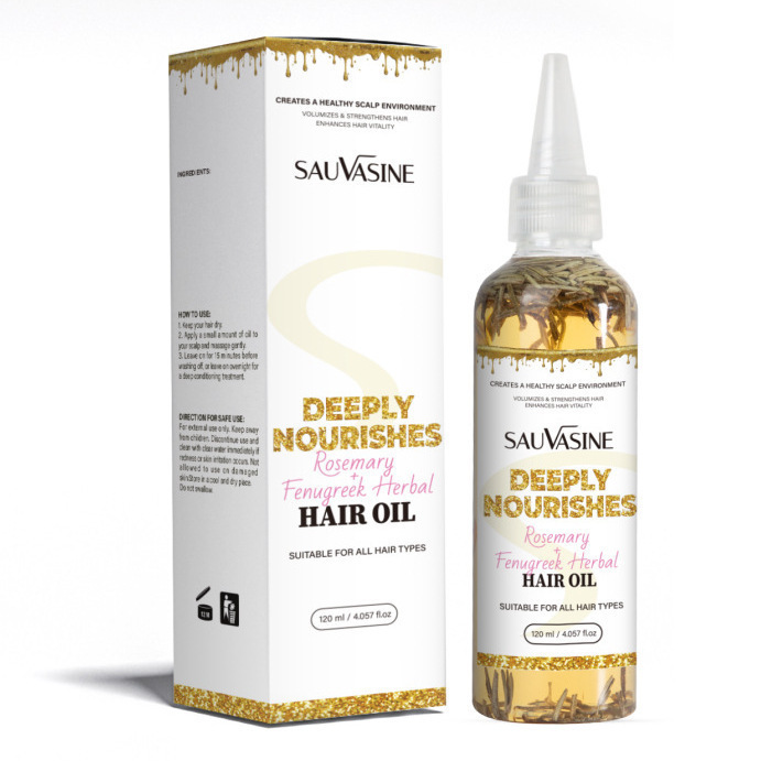Rosemary Fenugreek Herbal Hair Oil Nourishing Scalp Strengthening Roots For Hair Growth And Thickening Daily Scalp Strand Treatment 120ml