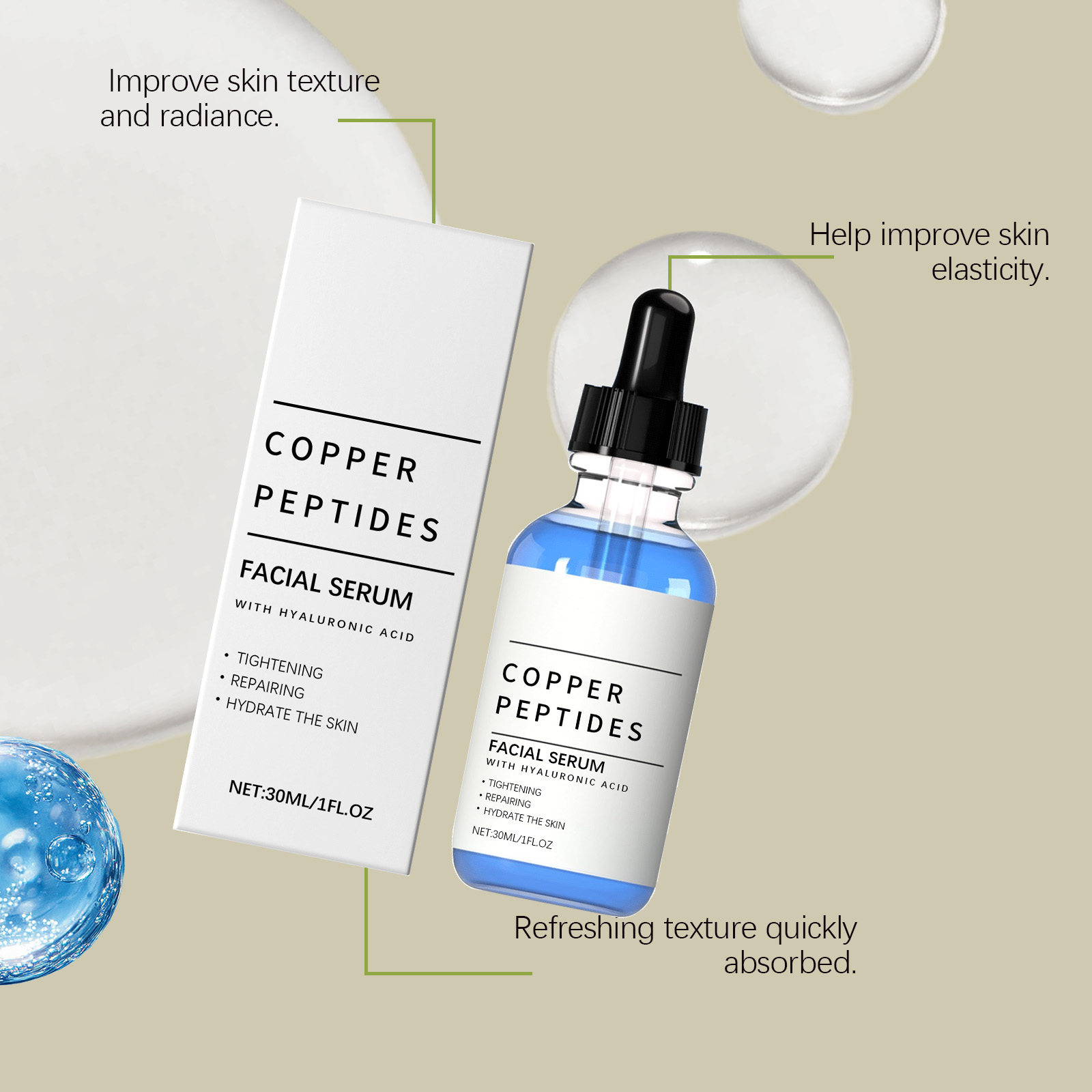 Hyaluronic Acid Moisturizing Essence Liquid Care Nourish Skin Hydrating Glossy Moisturize Facial Care Serum