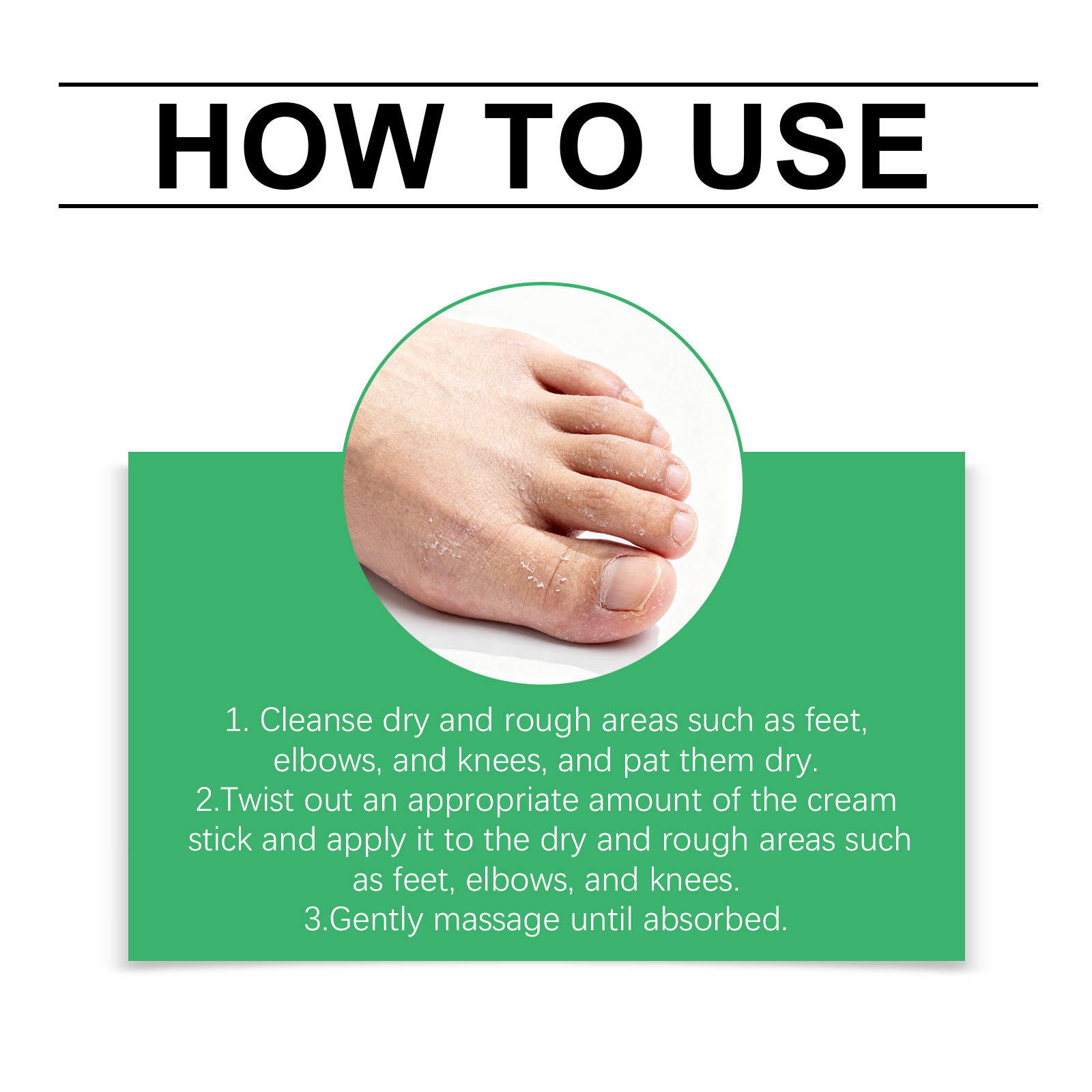Foot Moisturizing Cream Stick Mild Nourishing Hydrating Care Non Sticky Soft Skin For Foot Area