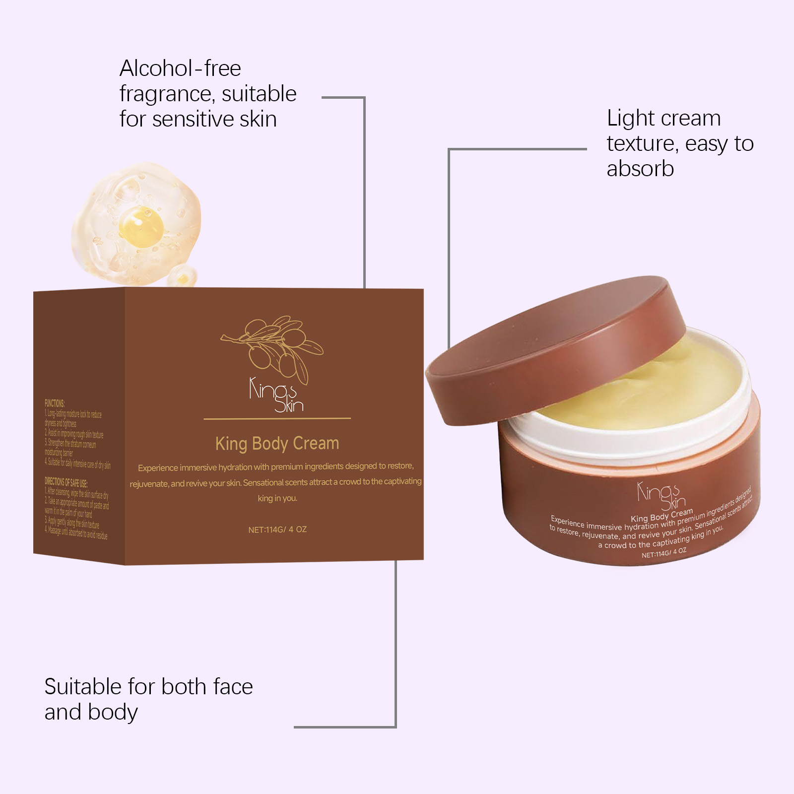 Shea Butter Moisturizing Cream Hydrating Nourishing Soft Refreshing For Dry Full Body Skin Daily Care Lotion