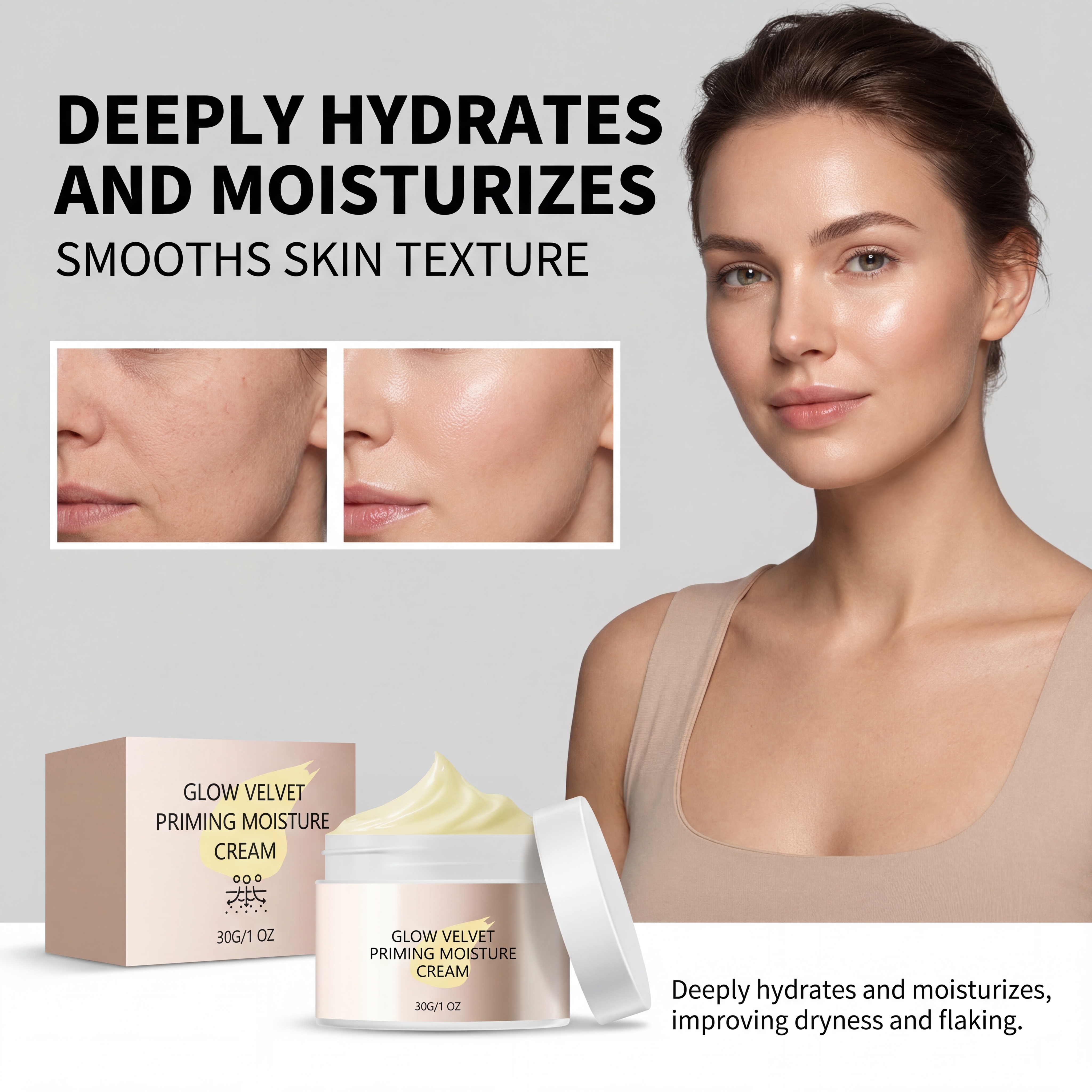 Velvet Glossy Primer Moisturizing Cream Gentle Care Skin Fit Foundation Clear Hydrating Fresh Non Sticky Facial Makeup Base