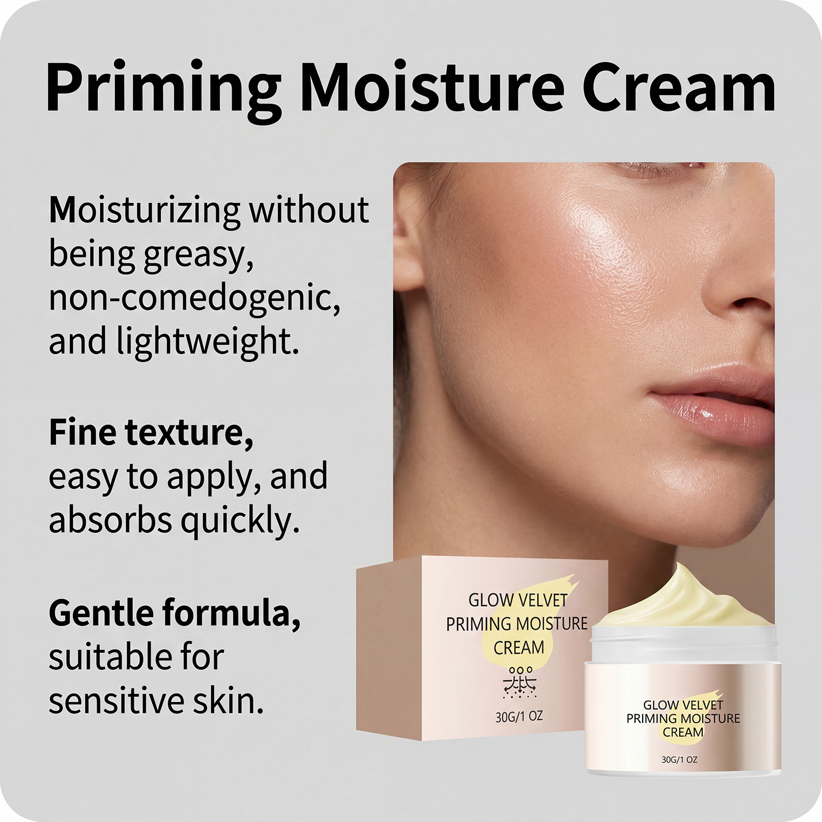 Velvet Glossy Primer Moisturizing Cream Gentle Care Skin Fit Foundation Clear Hydrating Fresh Non Sticky Facial Makeup Base