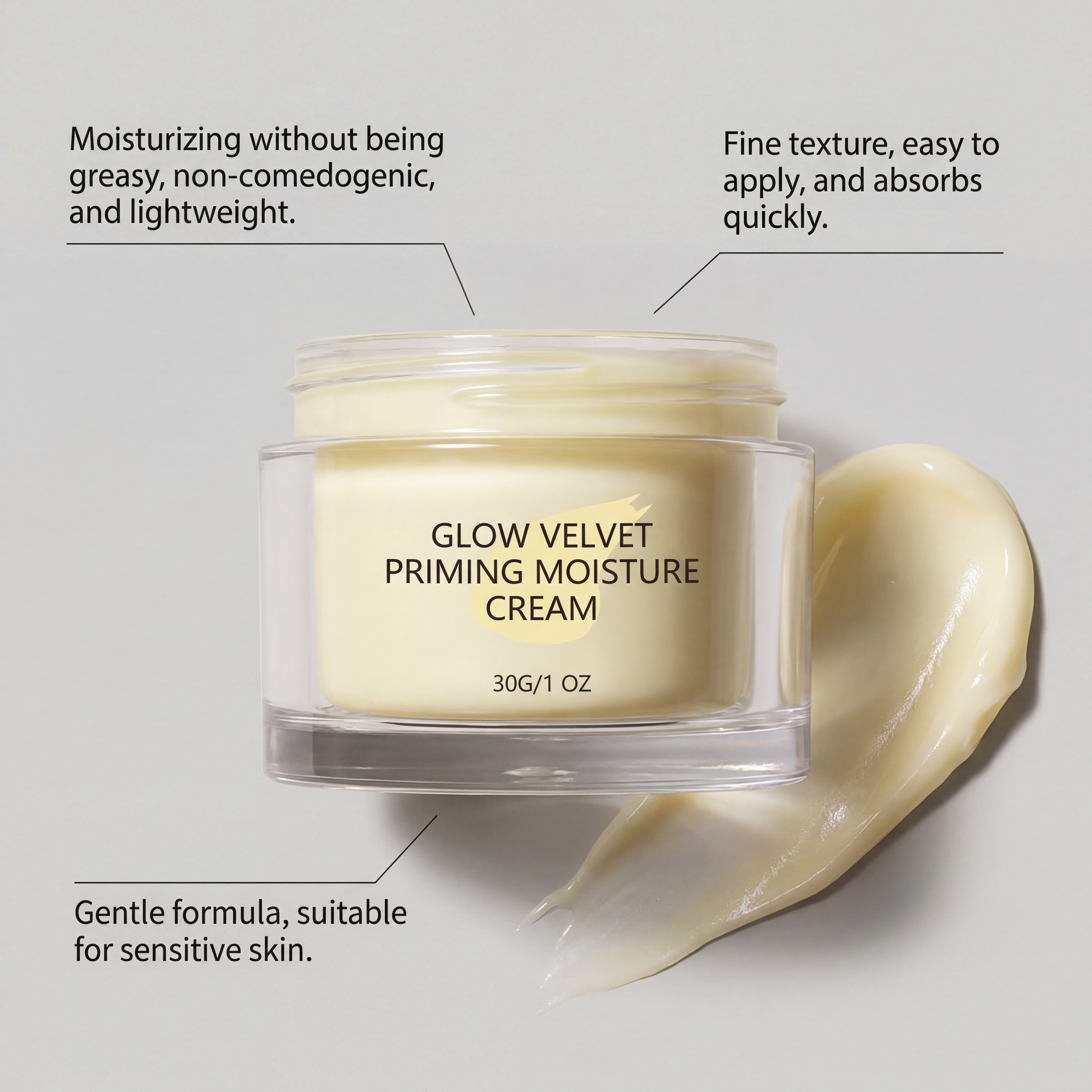 Velvet Glossy Primer Moisturizing Cream Gentle Care Skin Fit Foundation Clear Hydrating Fresh Non Sticky Facial Makeup Base