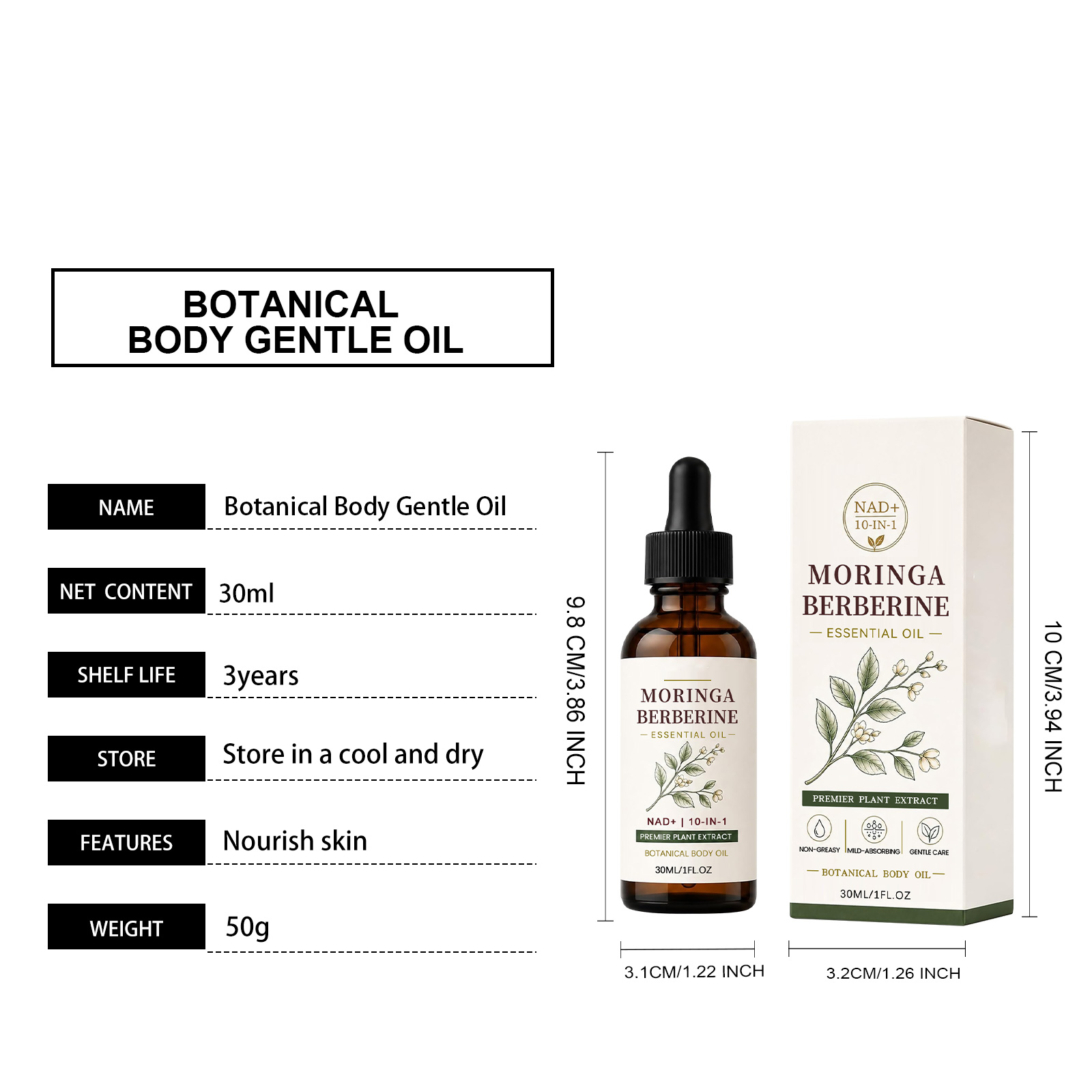 Plant Nourishing Essential Oil Natural Ingredient Silky Smooth Hydrating Soften Skin Daily Body Care Liquid