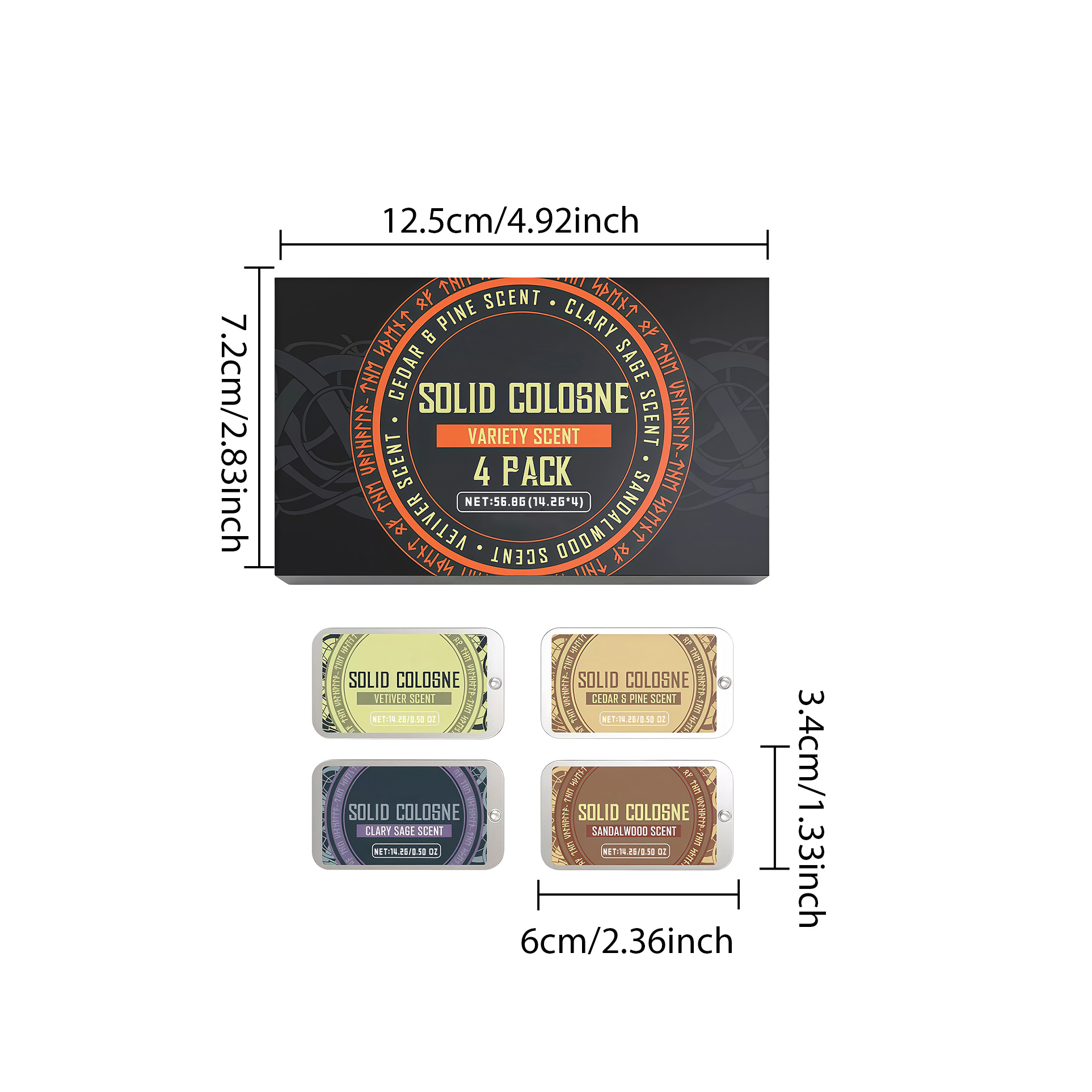 Men Solid Perfume Balm Set Fresh Mild Scent Natural Long Lasting Daily Portable Male Fragrance