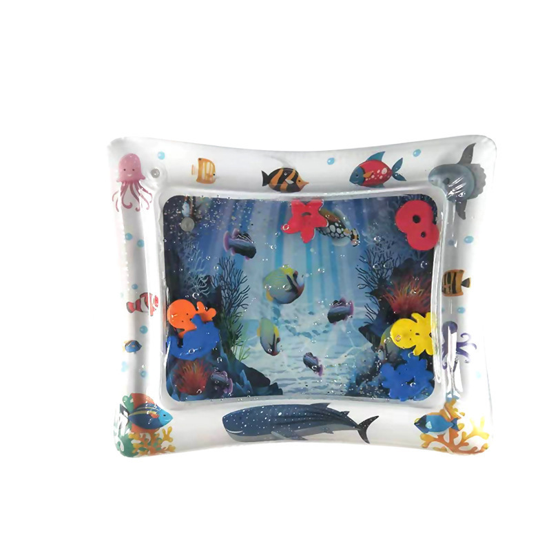 Kids Inflatable Pat Water Mat Pvc Sea Creature Printed Cool Pad For Baby Indoor Play Use