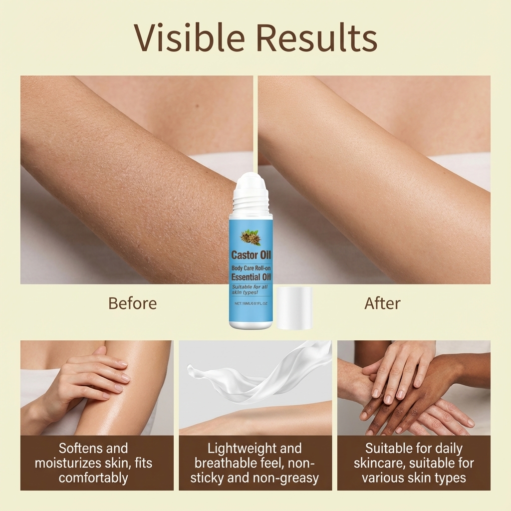 Body Roller Essential Oil Moisturizing Nourishing Light Smooth Quick Absorbent Gentle Daily Body Skin Care