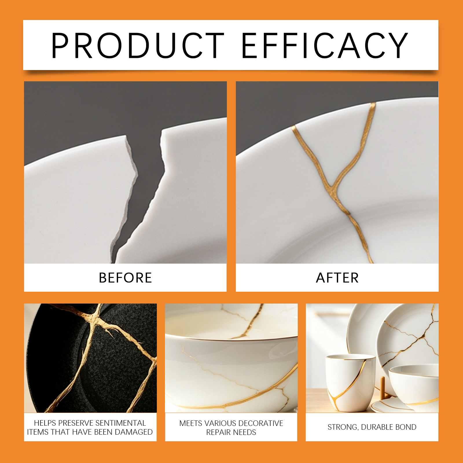 Kintsugi Glue Household Multipurpose Repair Adhesive For Porcelain Ceramic Tableware Crack Bond Fix Decoration