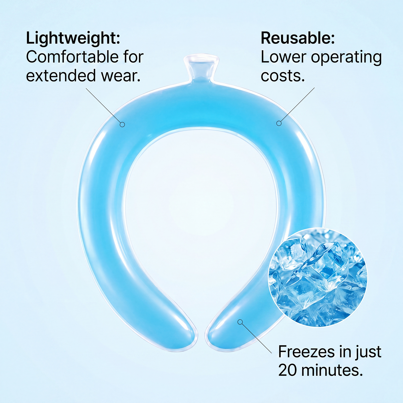 Neck Worn Ice Ring Reusable Cool Summer Outdoor Camping Sport Multi Scene Accessory