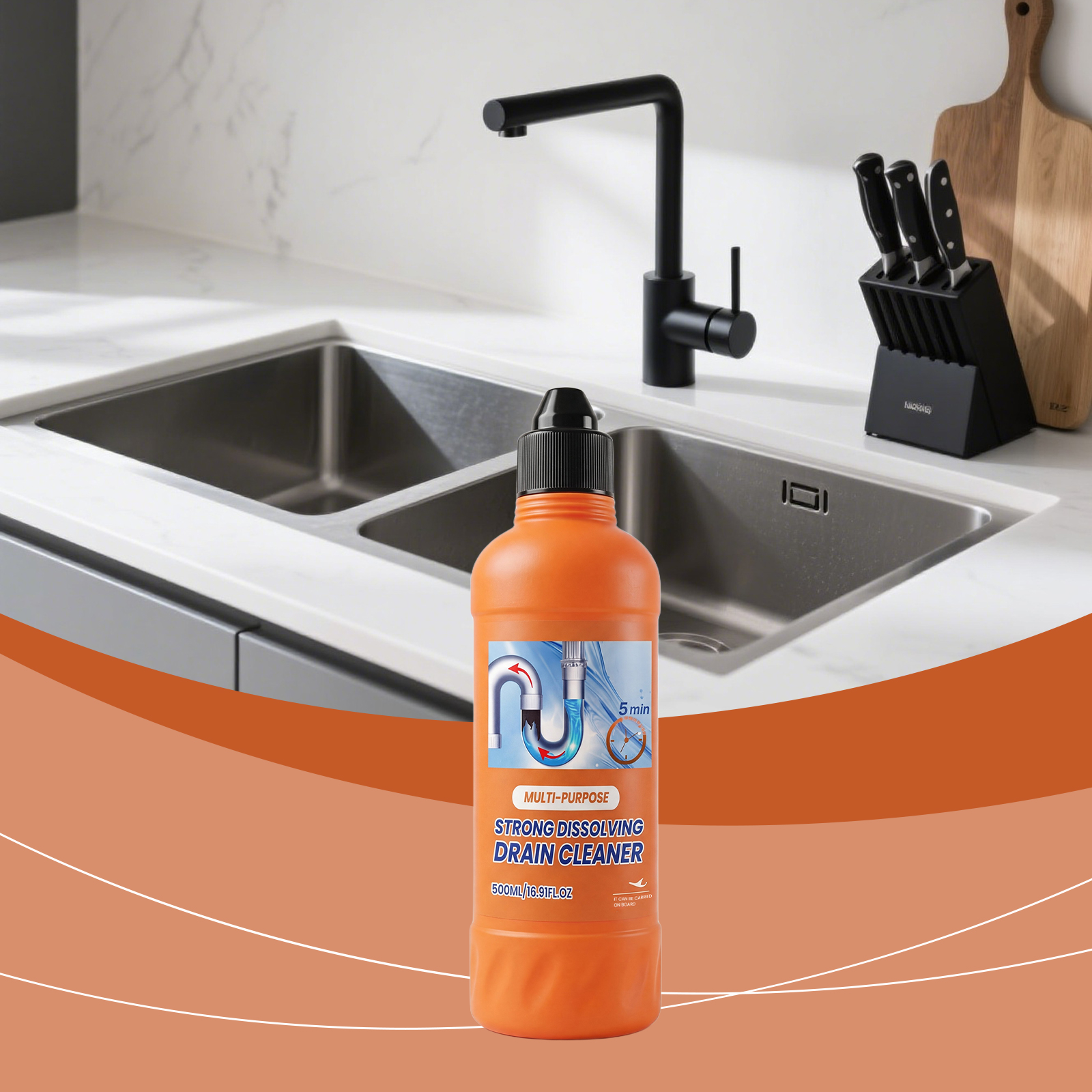 Drain Cleaner Convenient Clean Dissolve Grease Remove Odor Kitchen Sewer Pipe