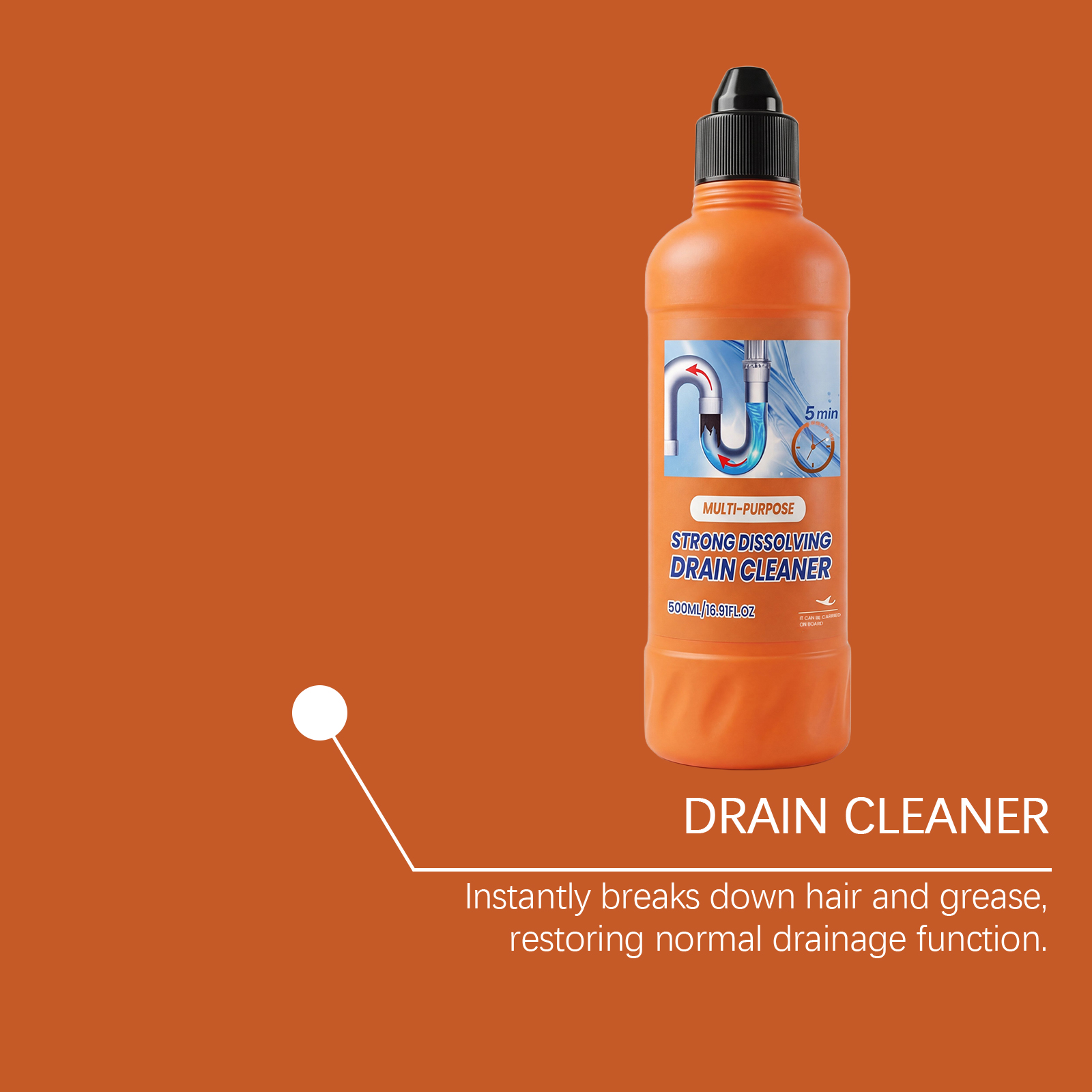 Drain Cleaner Convenient Clean Dissolve Grease Remove Odor Kitchen Sewer Pipe