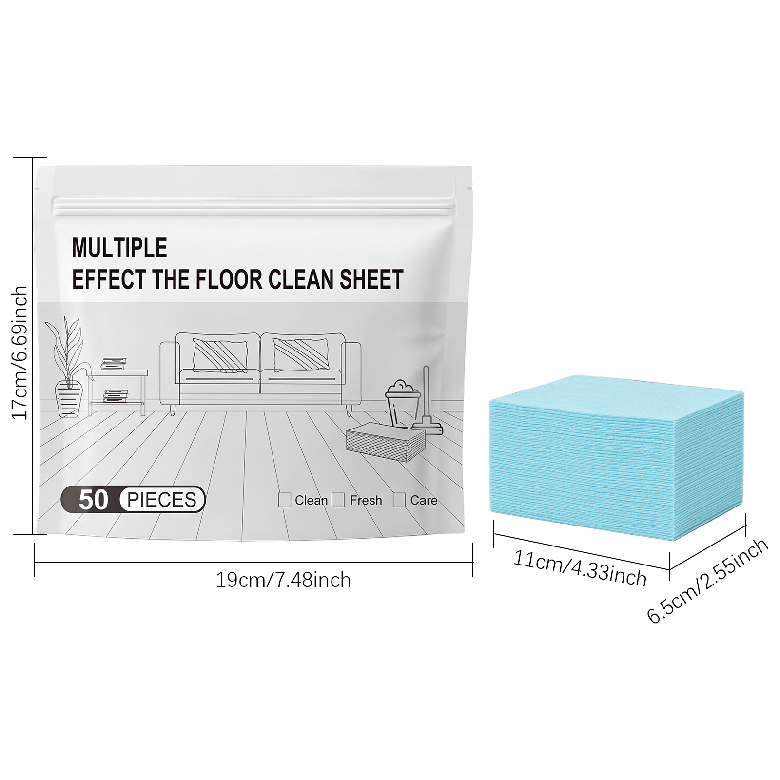 Multi Effect Floor Cleaning Sheet Dissolves In Water Deep Cleans Mild No Damage Suitable For Various Floors