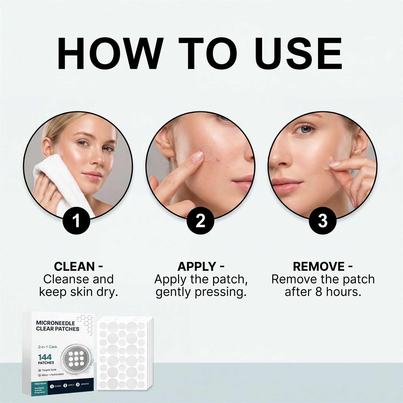 Acne Clear Patch Ultra Thin Invisible Breathable Natural Mild Cleansing Smoothing Facial Skin
