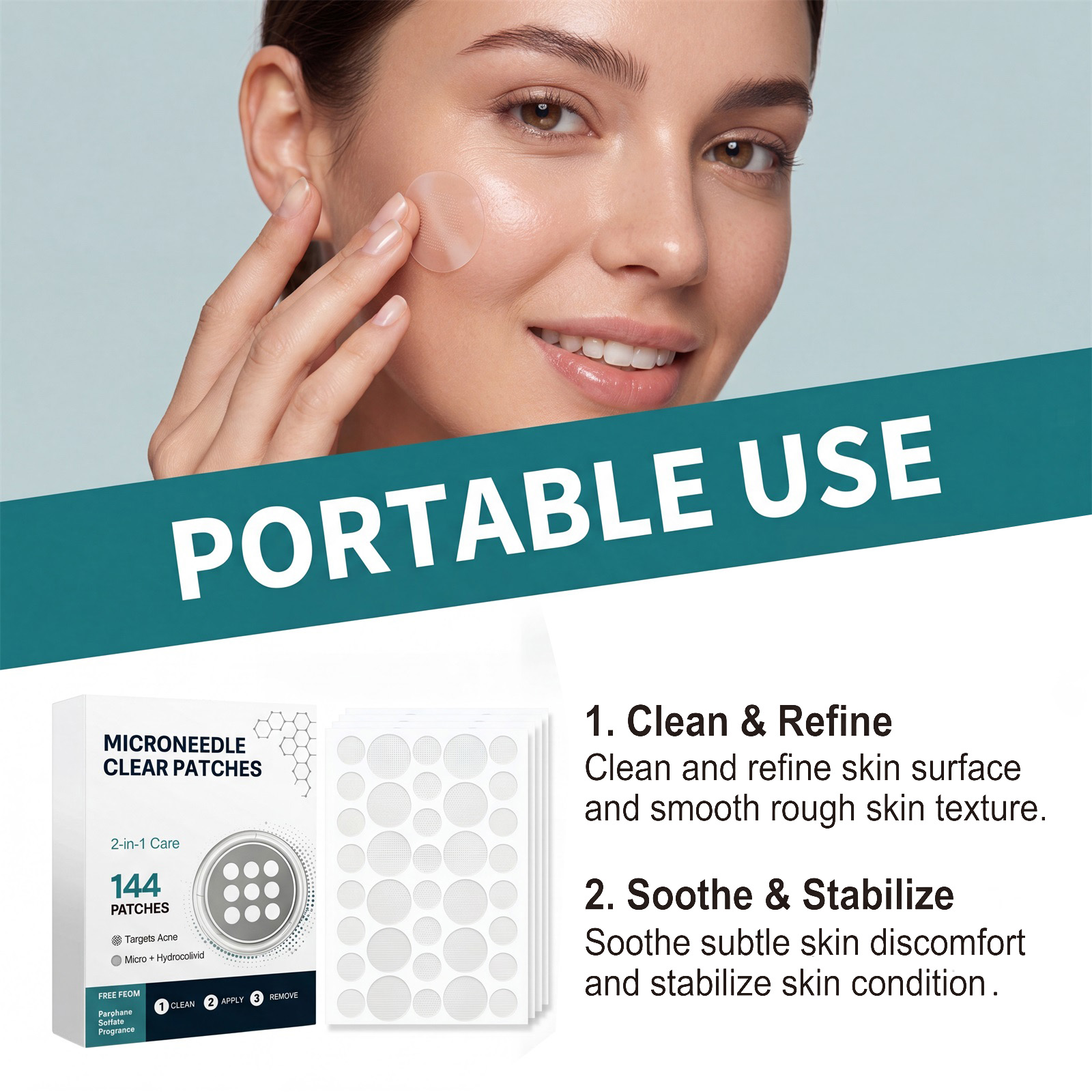Acne Clear Patch Ultra Thin Invisible Breathable Natural Mild Cleansing Smoothing Facial Skin