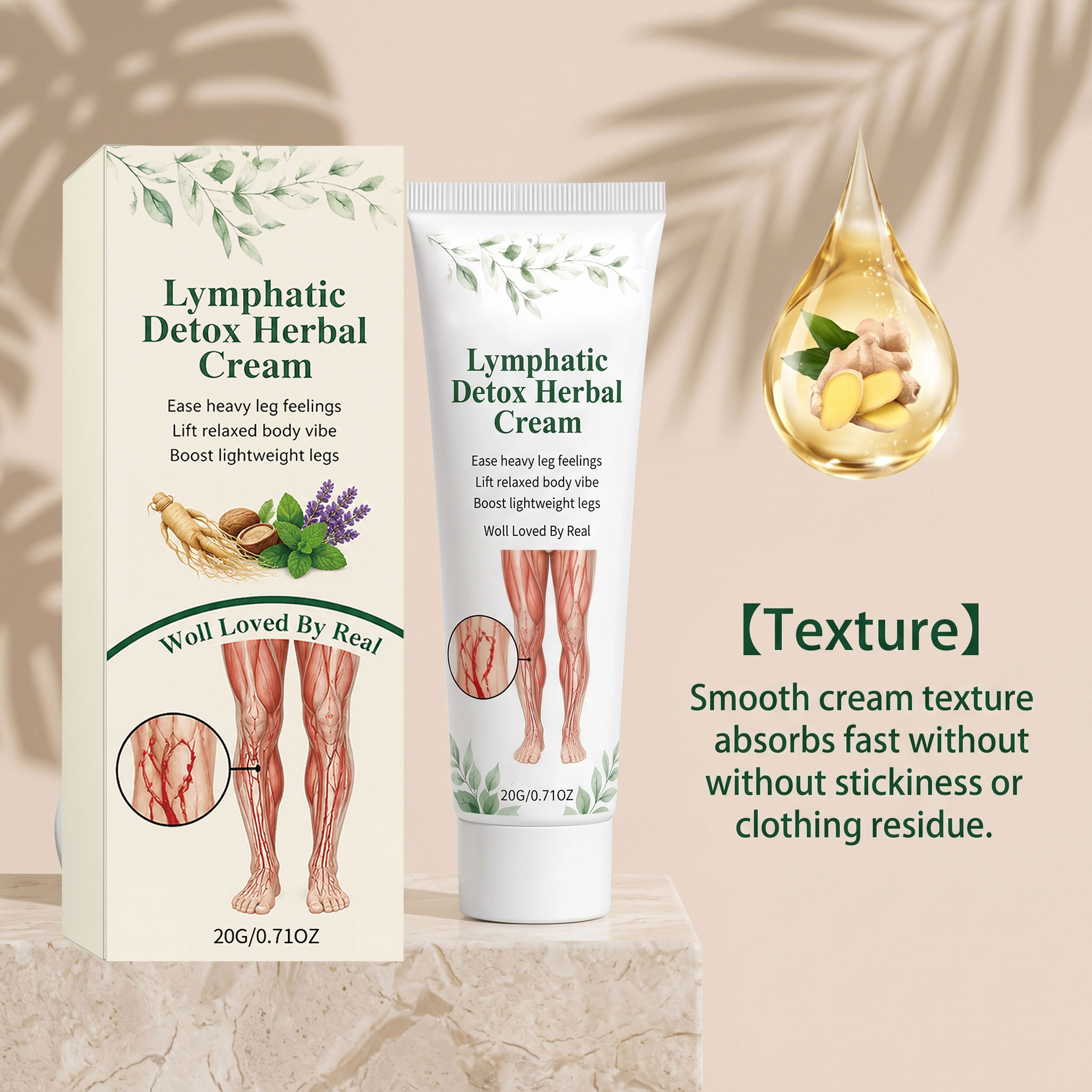 Leg Lightening Care Cream Mild Ingredients Protect Leg Skin Daily Long-Standing Comfort Massage Care Cream