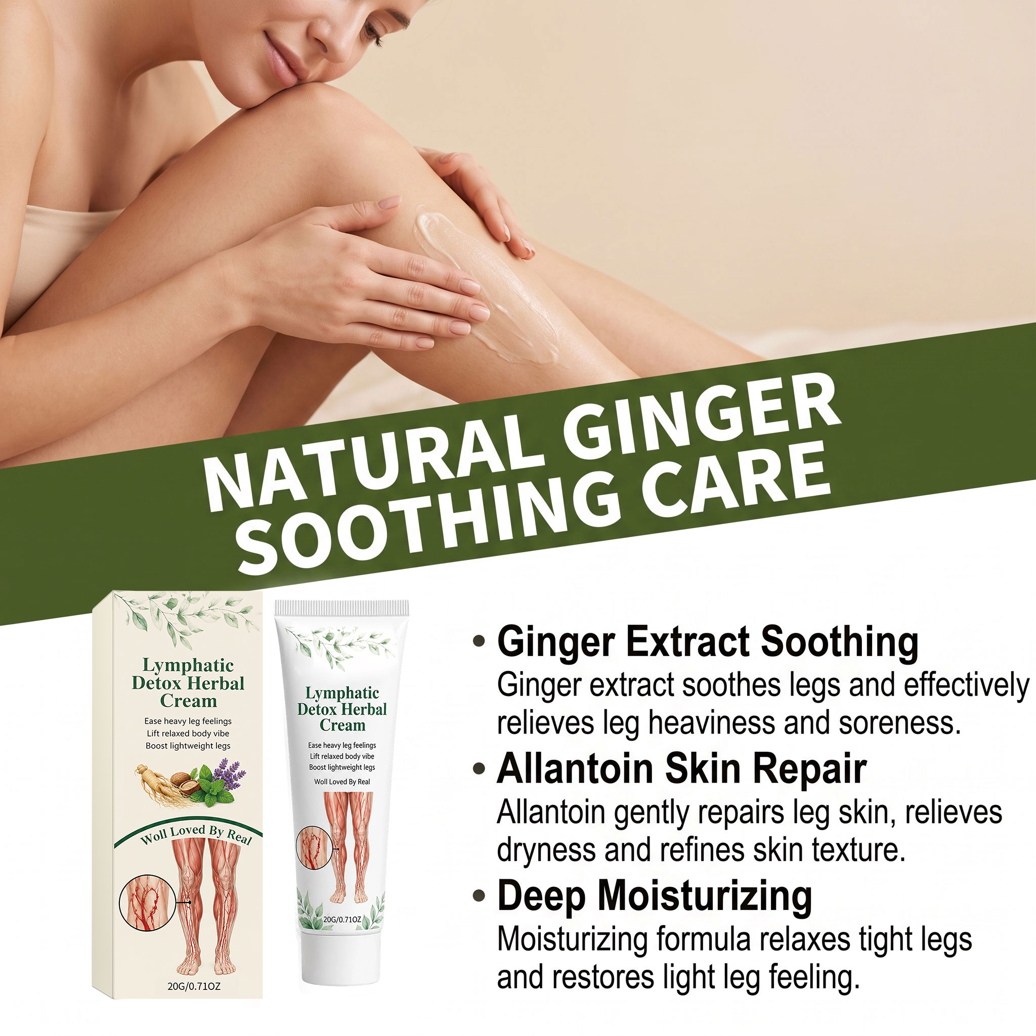 Leg Lightening Care Cream Mild Ingredients Protect Leg Skin Daily Long-Standing Comfort Massage Care Cream