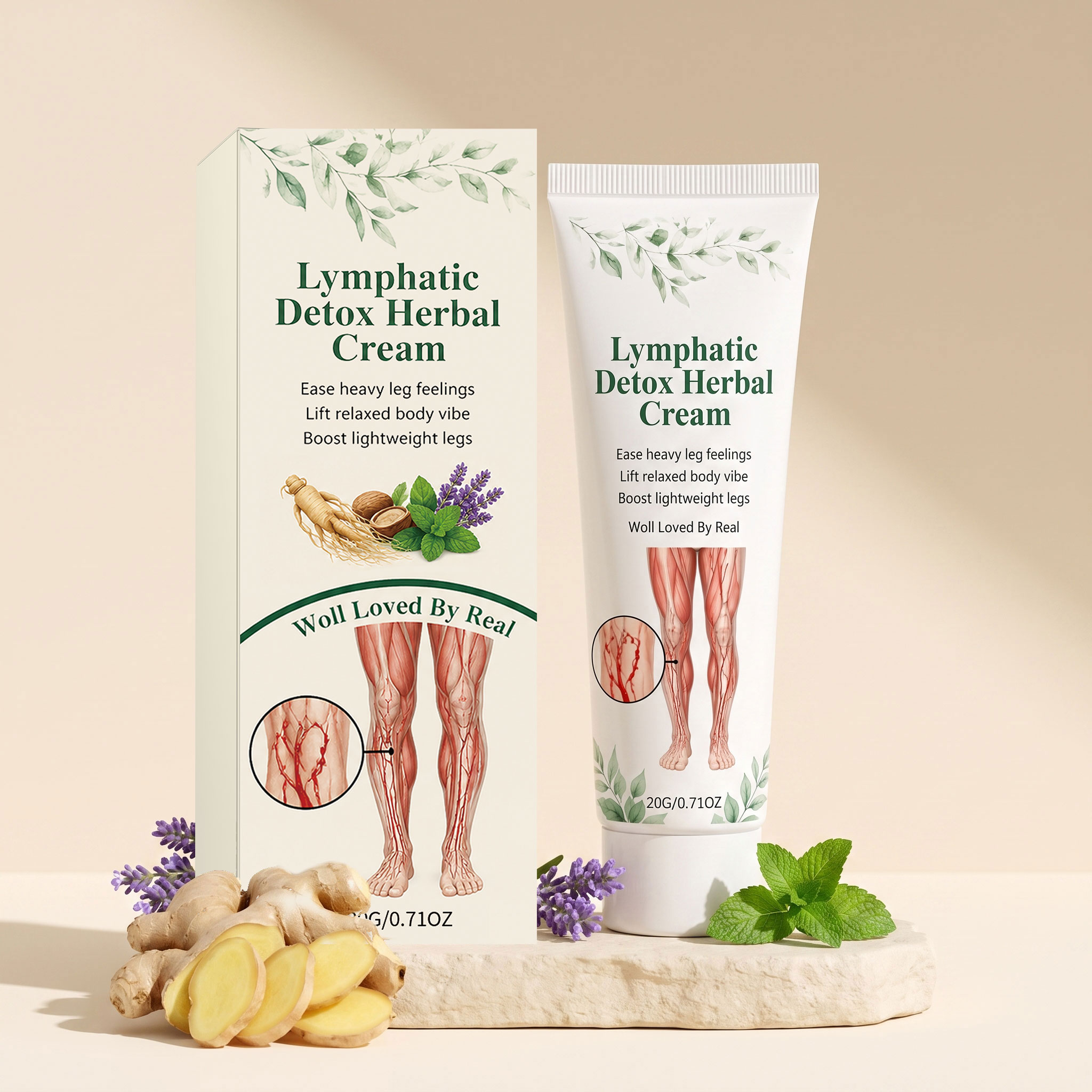 Leg Lightening Care Cream Mild Ingredients Protect Leg Skin Daily Long-Standing Comfort Massage Care Cream