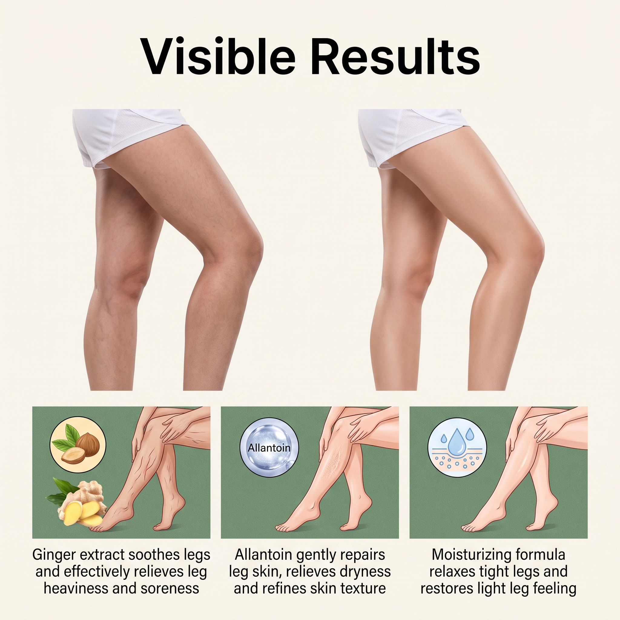 Leg Lightening Care Cream Mild Ingredients Protect Leg Skin Daily Long-Standing Comfort Massage Care Cream