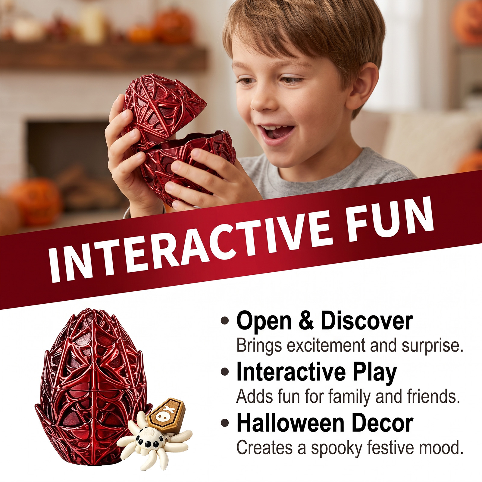 (Cyan) Halloween Spider Egg Toy Multiple Optional Colors Interesting Realistic Decorative Ornament For Scene
