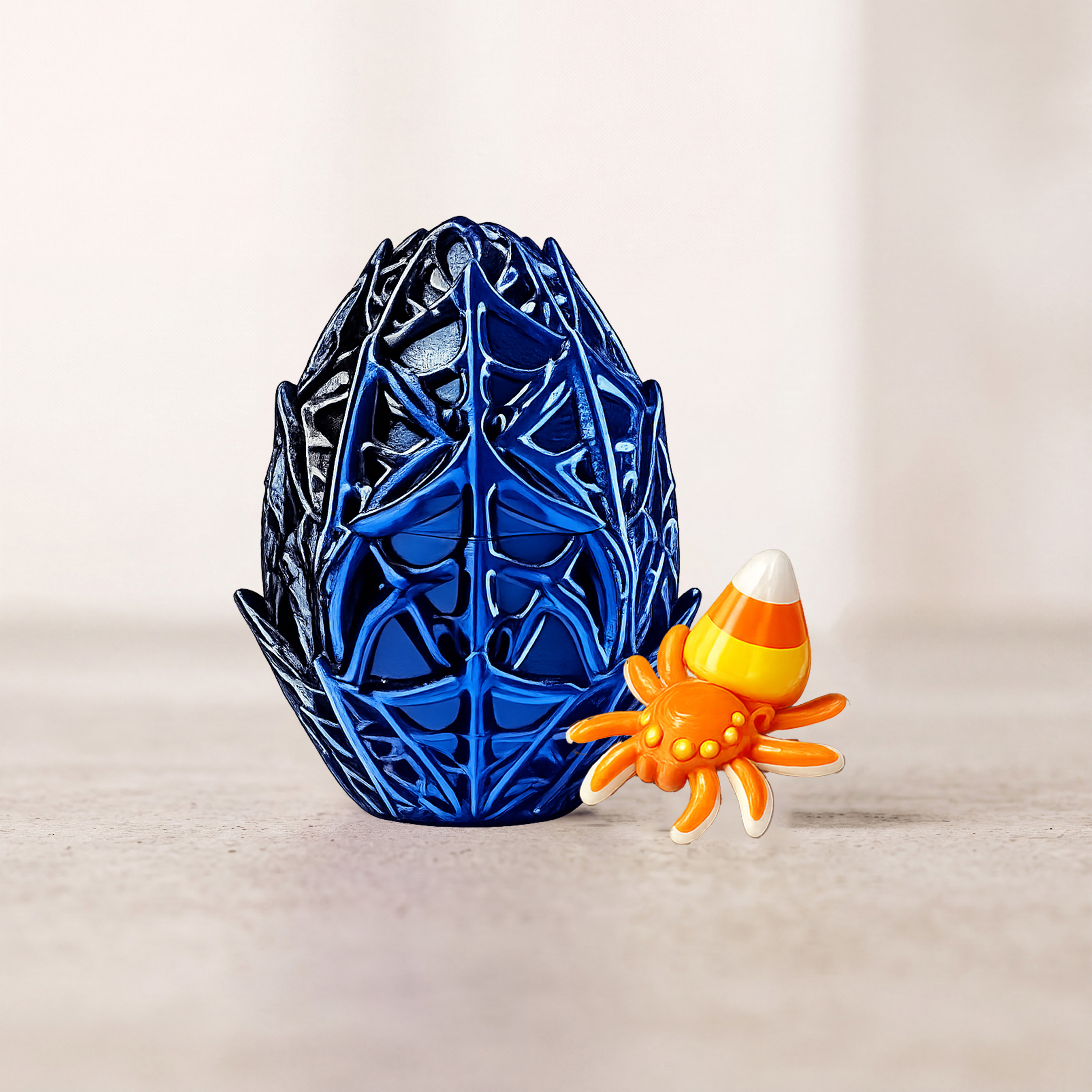 (Cyan) Halloween Spider Egg Toy Multiple Optional Colors Interesting Realistic Decorative Ornament For Scene
