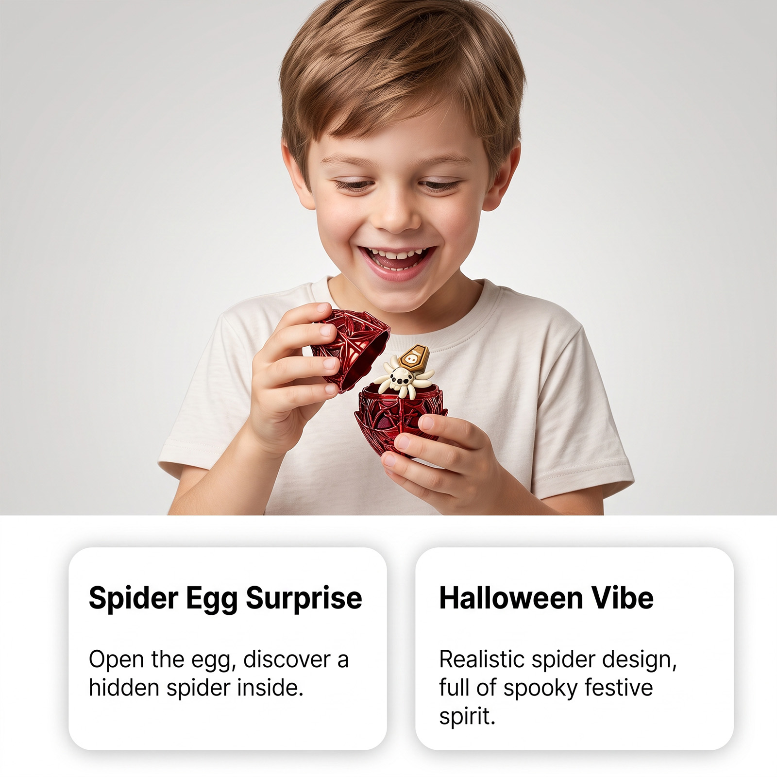 (Cyan) Halloween Spider Egg Toy Multiple Optional Colors Interesting Realistic Decorative Ornament For Scene