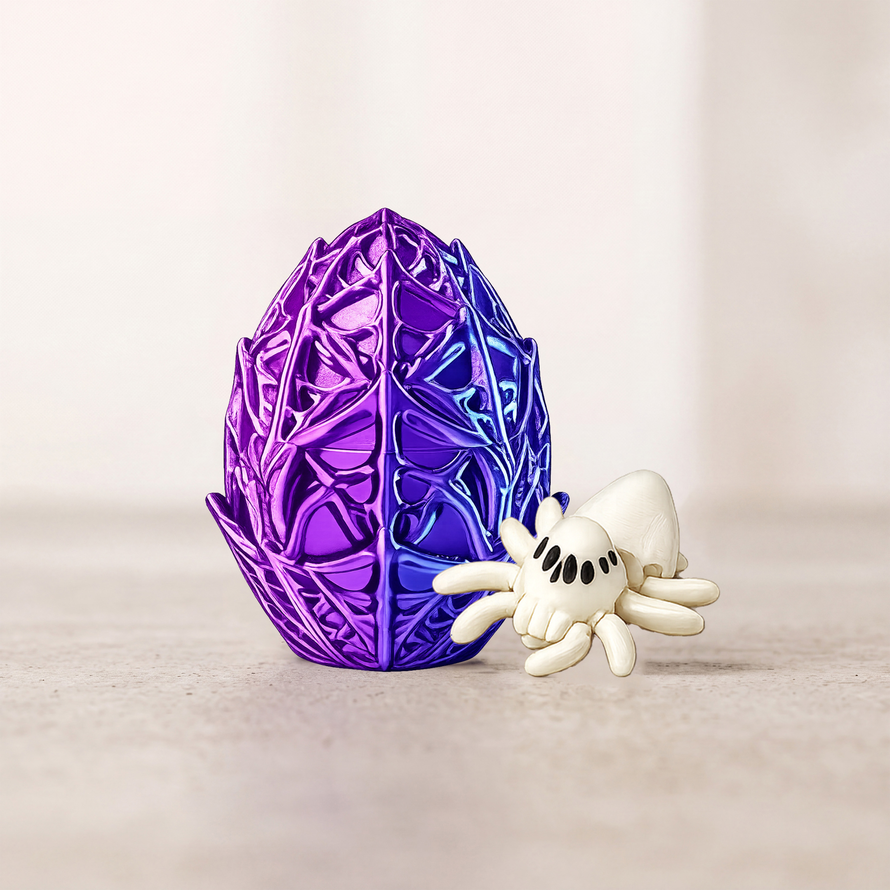 (Cyan) Halloween Spider Egg Toy Multiple Optional Colors Interesting Realistic Decorative Ornament For Scene