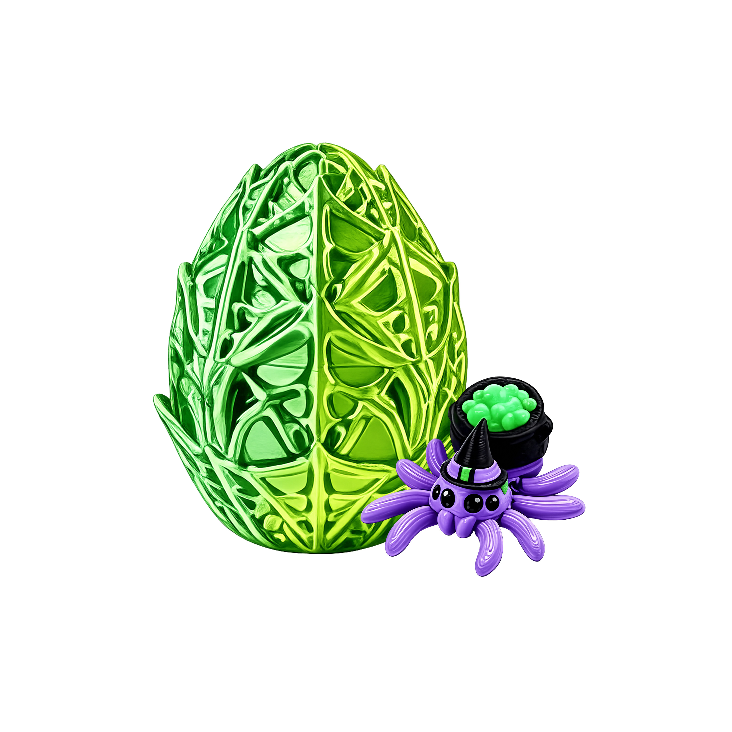 (Cyan) Halloween Spider Egg Toy Multiple Optional Colors Interesting Realistic Decorative Ornament For Scene