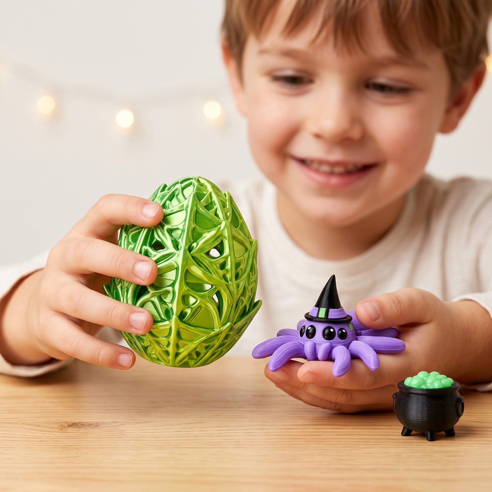 (Cyan) Halloween Spider Egg Toy Multiple Optional Colors Interesting Realistic Decorative Ornament For Scene