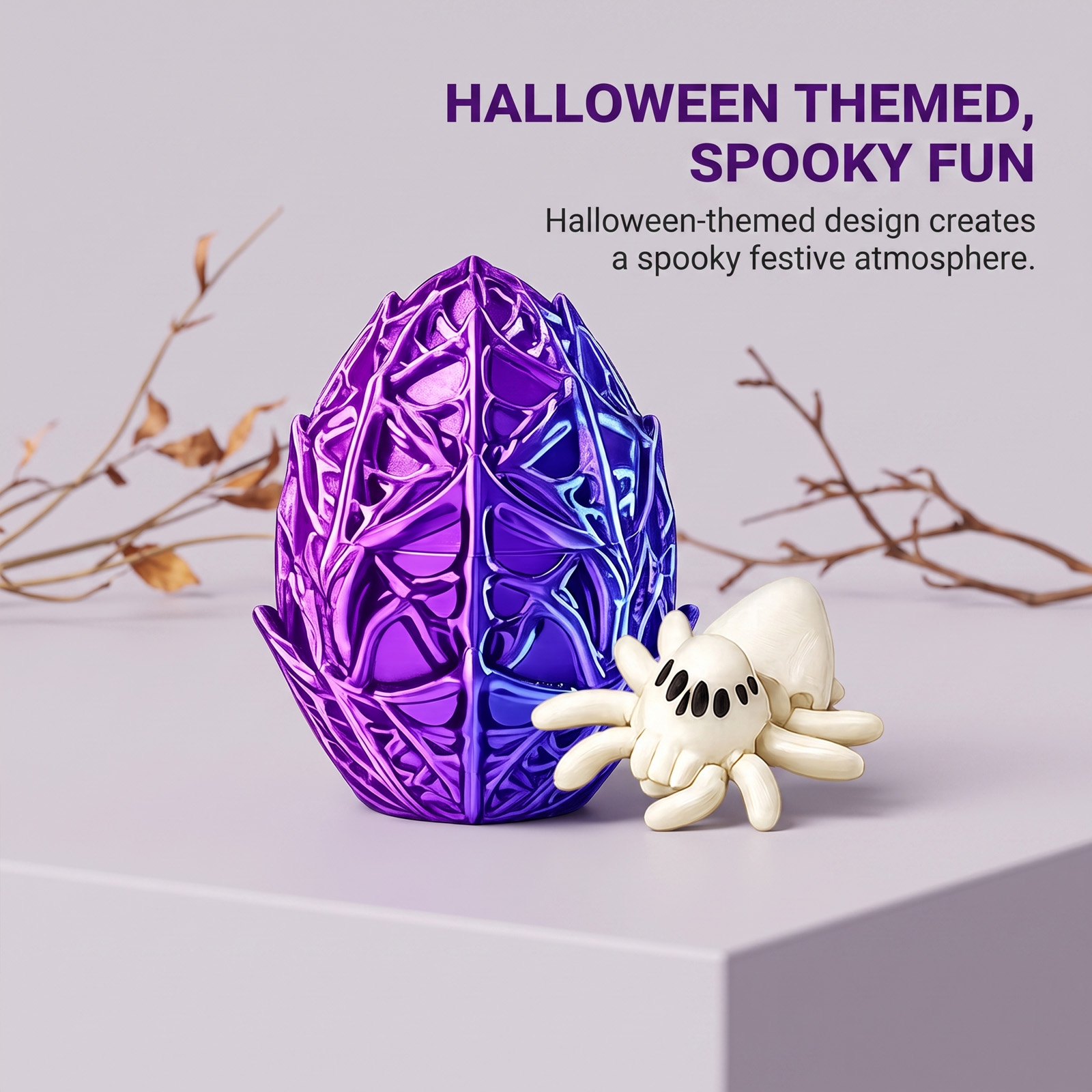 (Cyan) Halloween Spider Egg Toy Multiple Optional Colors Interesting Realistic Decorative Ornament For Scene