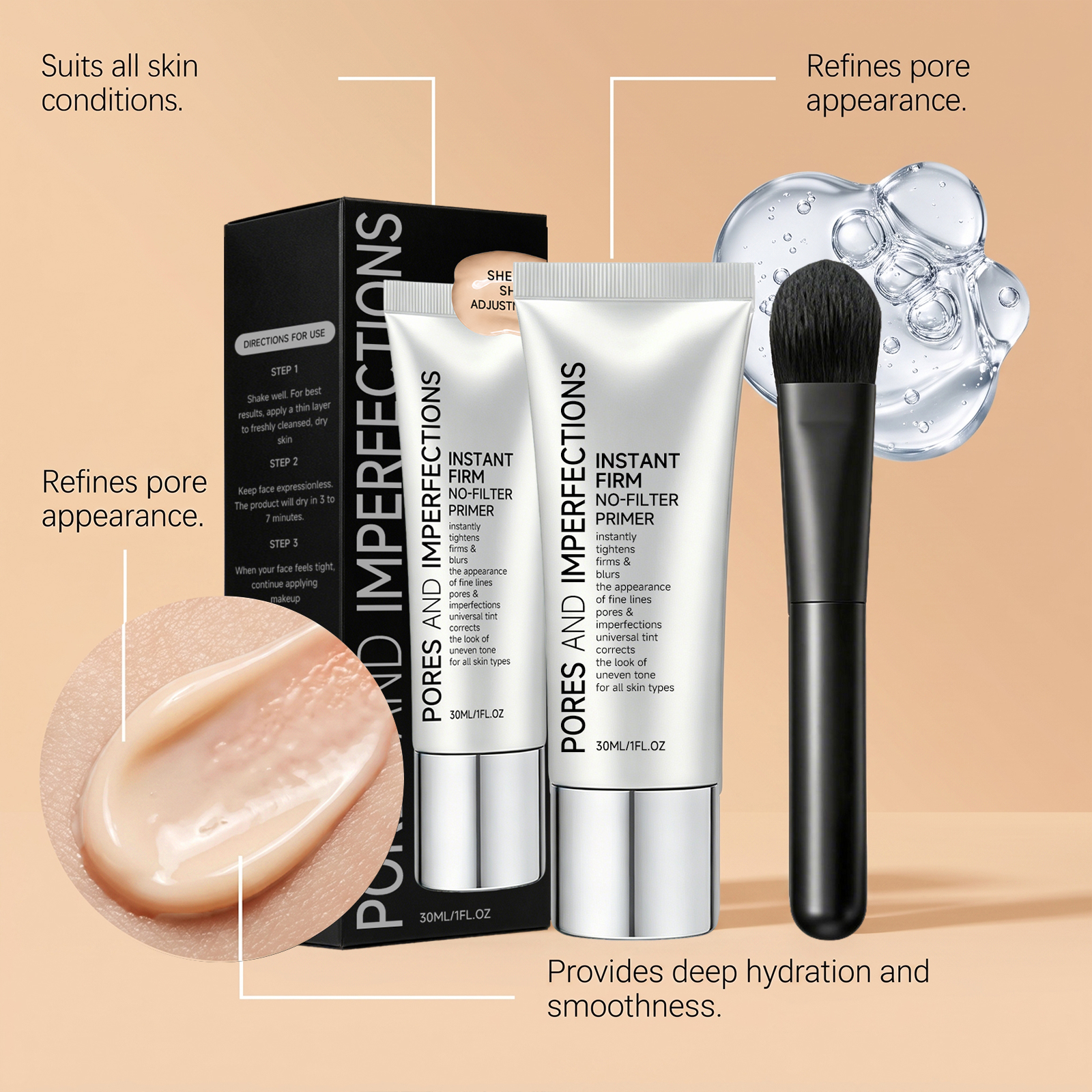 Moisturizing Concealing Primer Hydrating Longlasting Delicate Natural Skinfriendly Daily Facial Blemish Modification Cosmetic