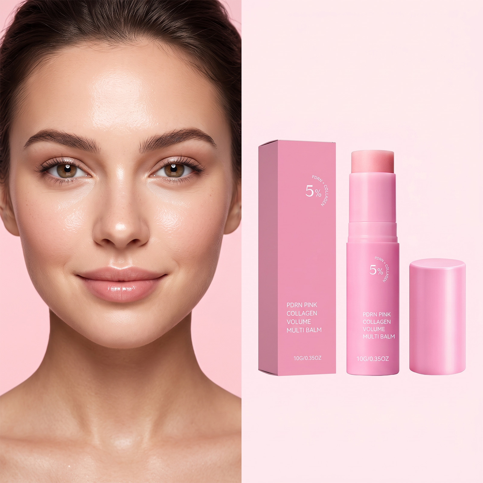 Collagen Stick Pink For Soft Skin Delicate Tender Daily Hydrating Moisturizing Refreshing Easily Absorbed Lotion Stick