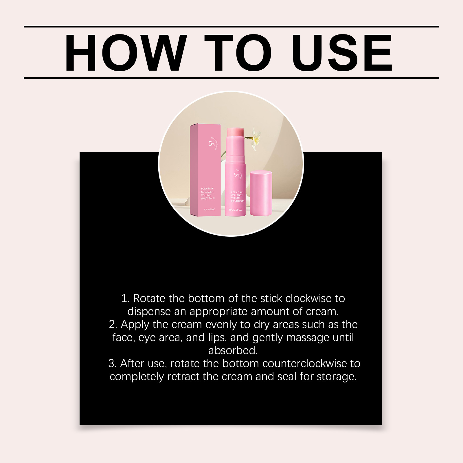 Collagen Stick Pink For Soft Skin Delicate Tender Daily Hydrating Moisturizing Refreshing Easily Absorbed Lotion Stick
