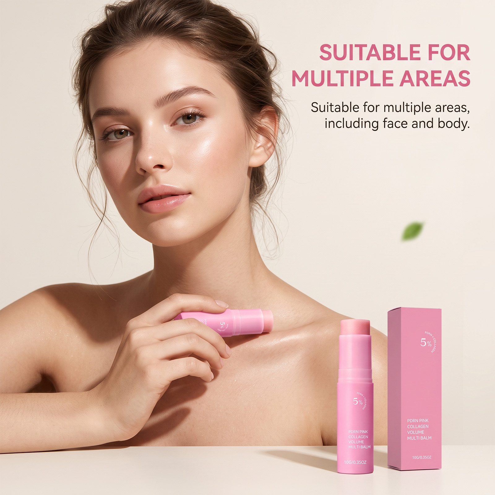 Collagen Stick Pink For Soft Skin Delicate Tender Daily Hydrating Moisturizing Refreshing Easily Absorbed Lotion Stick