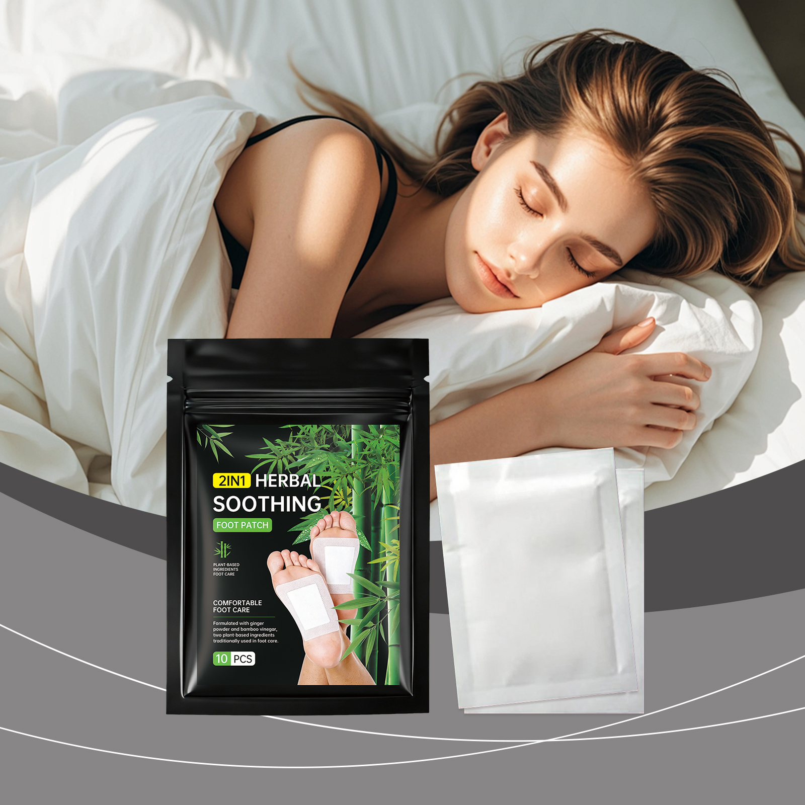 Herbal Foot Patch Comfortable Breathable Fit Sole Mild SkinFriendly Herbal Ingredient Daily Massage Care