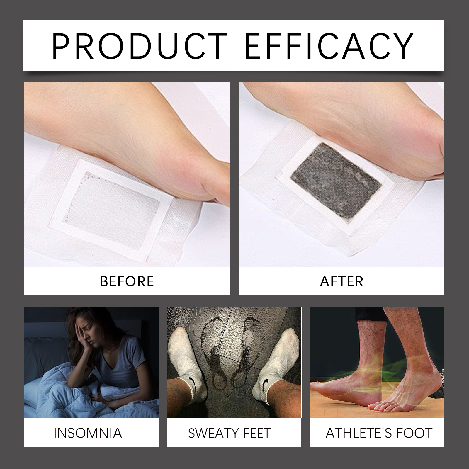 Herbal Foot Patch Comfortable Breathable Fit Sole Mild SkinFriendly Herbal Ingredient Daily Massage Care