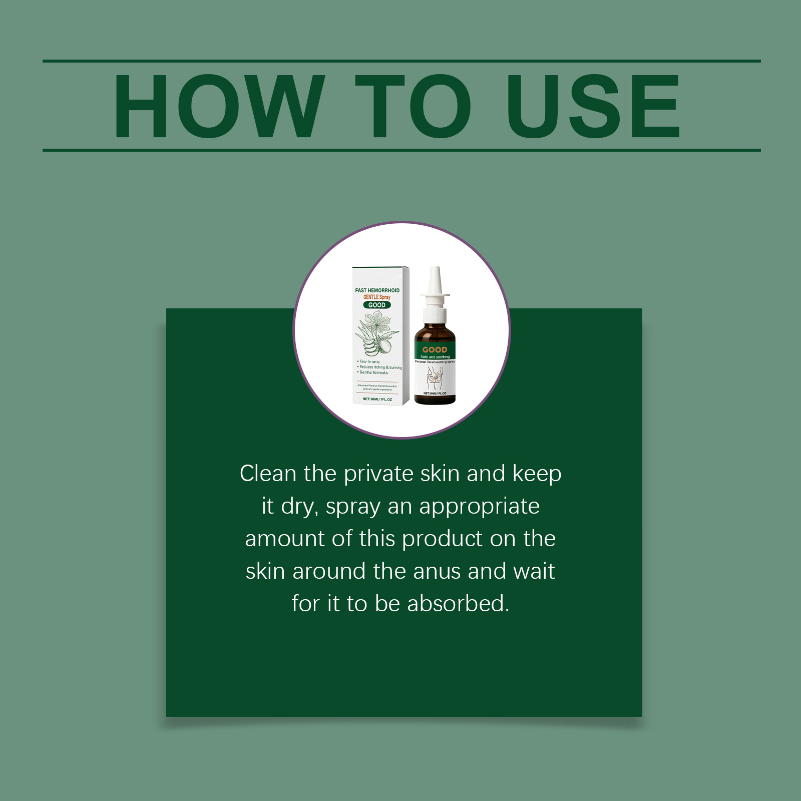Perianal Care Spray Soothing Repair Moisturizing For Daily Skin Care Of Perianal Area