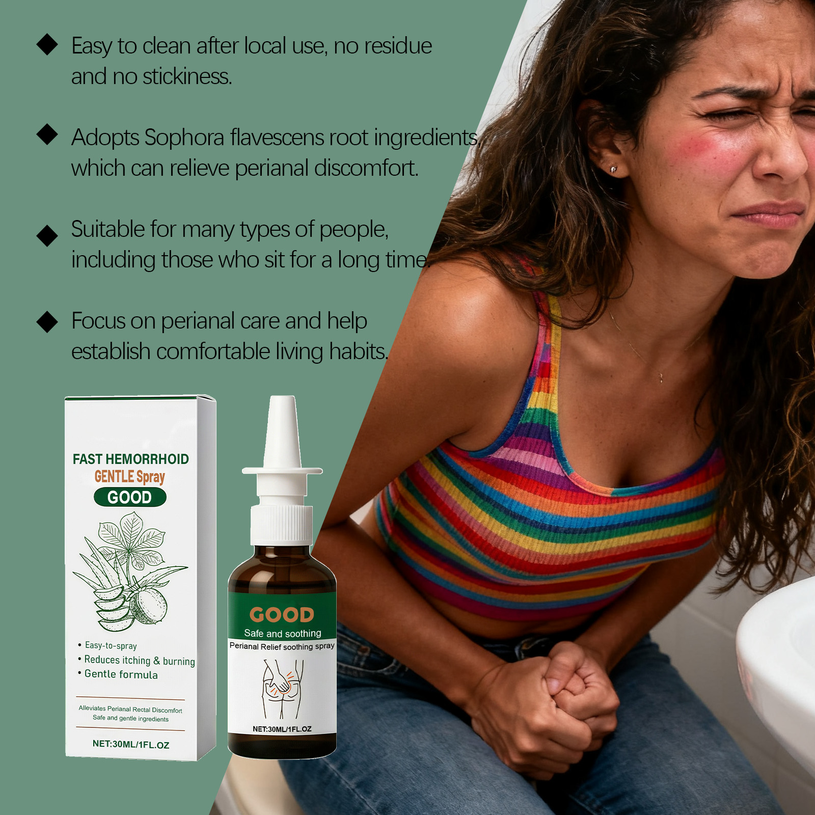 Perianal Care Spray Soothing Repair Moisturizing For Daily Skin Care Of Perianal Area