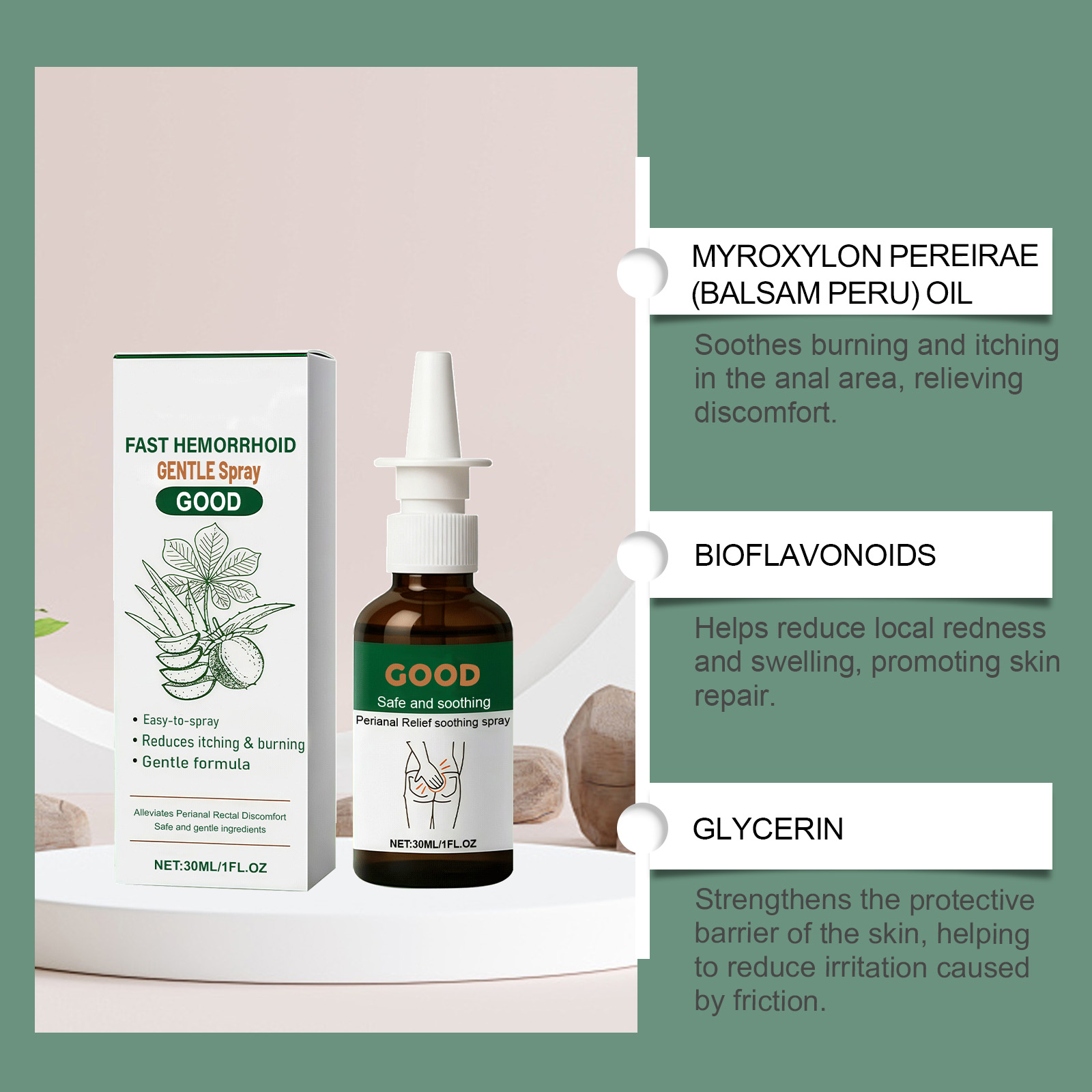 Perianal Care Spray Soothing Repair Moisturizing For Daily Skin Care Of Perianal Area