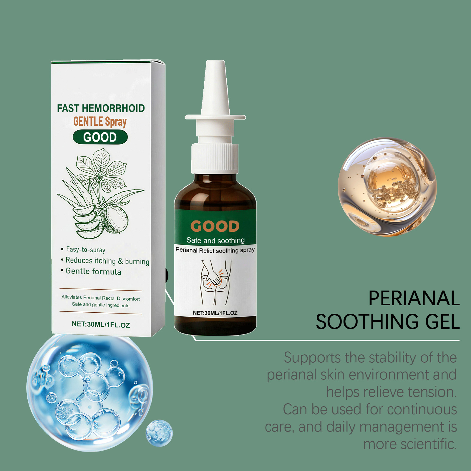 Perianal Care Spray Soothing Repair Moisturizing For Daily Skin Care Of Perianal Area