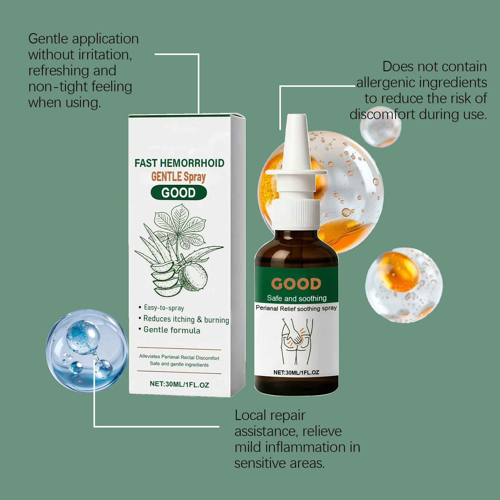 Perianal Care Spray Soothing Repair Moisturizing For Daily Skin Care Of Perianal Area