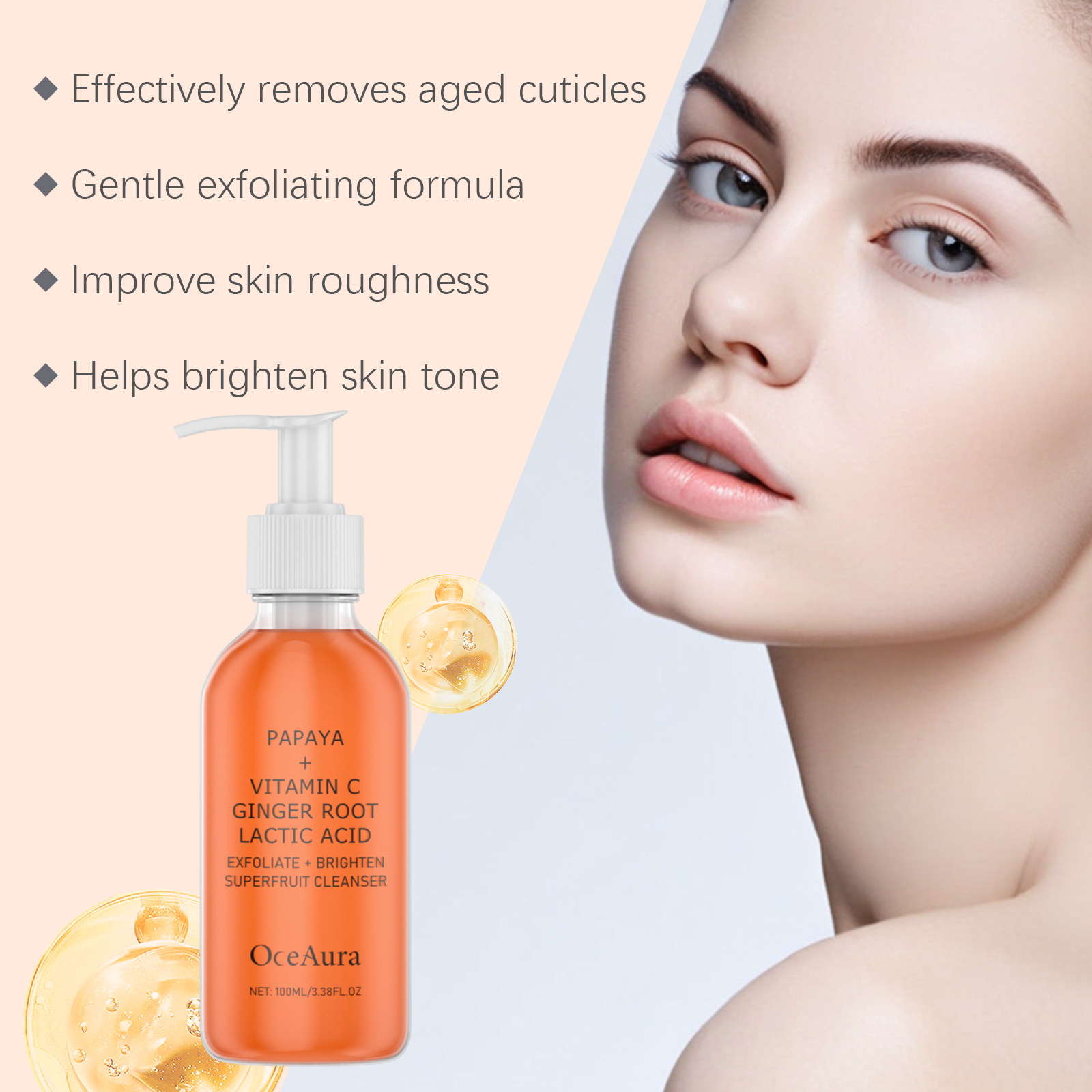 Mild Exfoliating Facial Cleanser Gently Clean Skin Refreshing Non Tight Moisturizing Hydrating Facial Wash