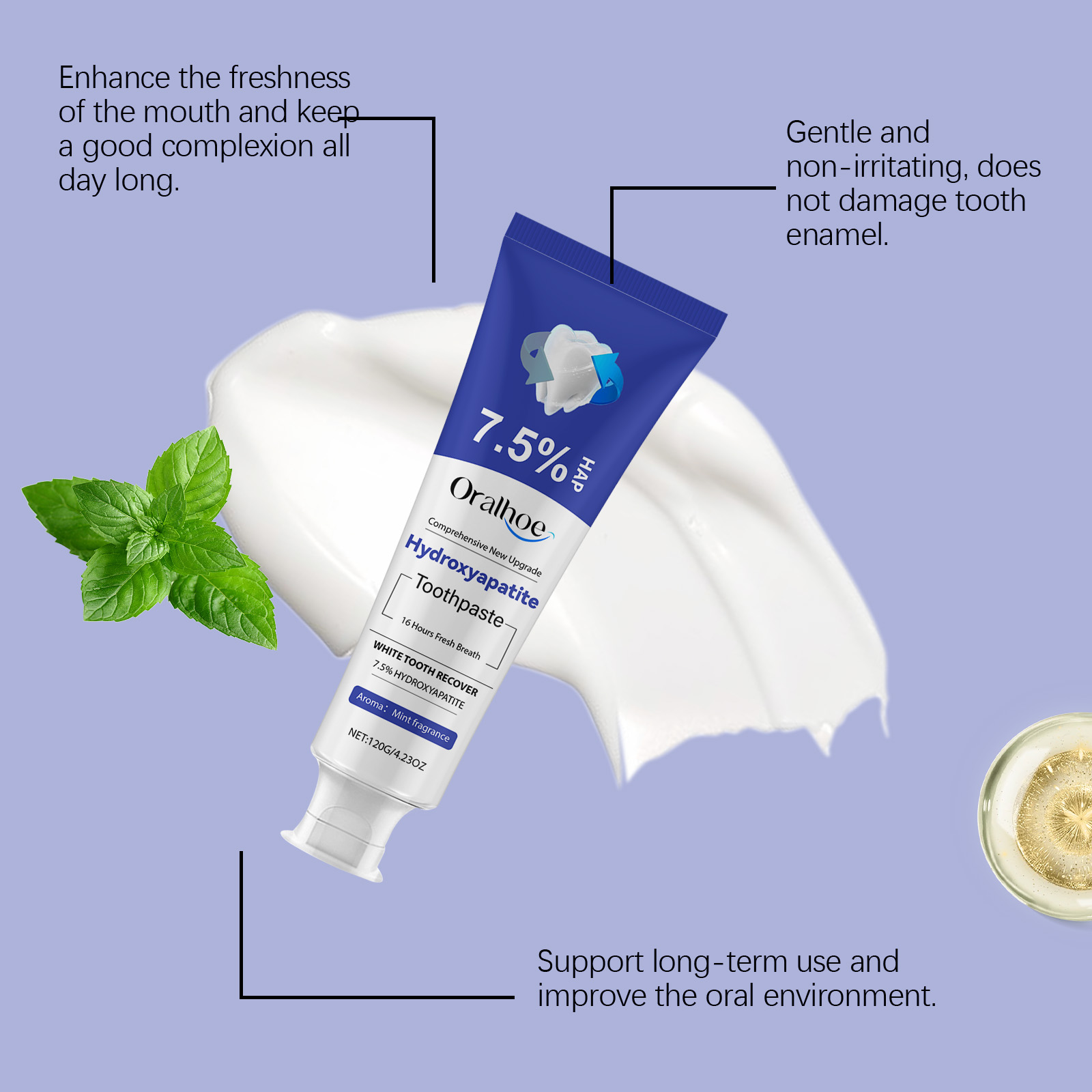 Tooth Brightening Care Toothpaste Gentle Gum Protection Removes Stains Plaque Freshens Breath Teeth