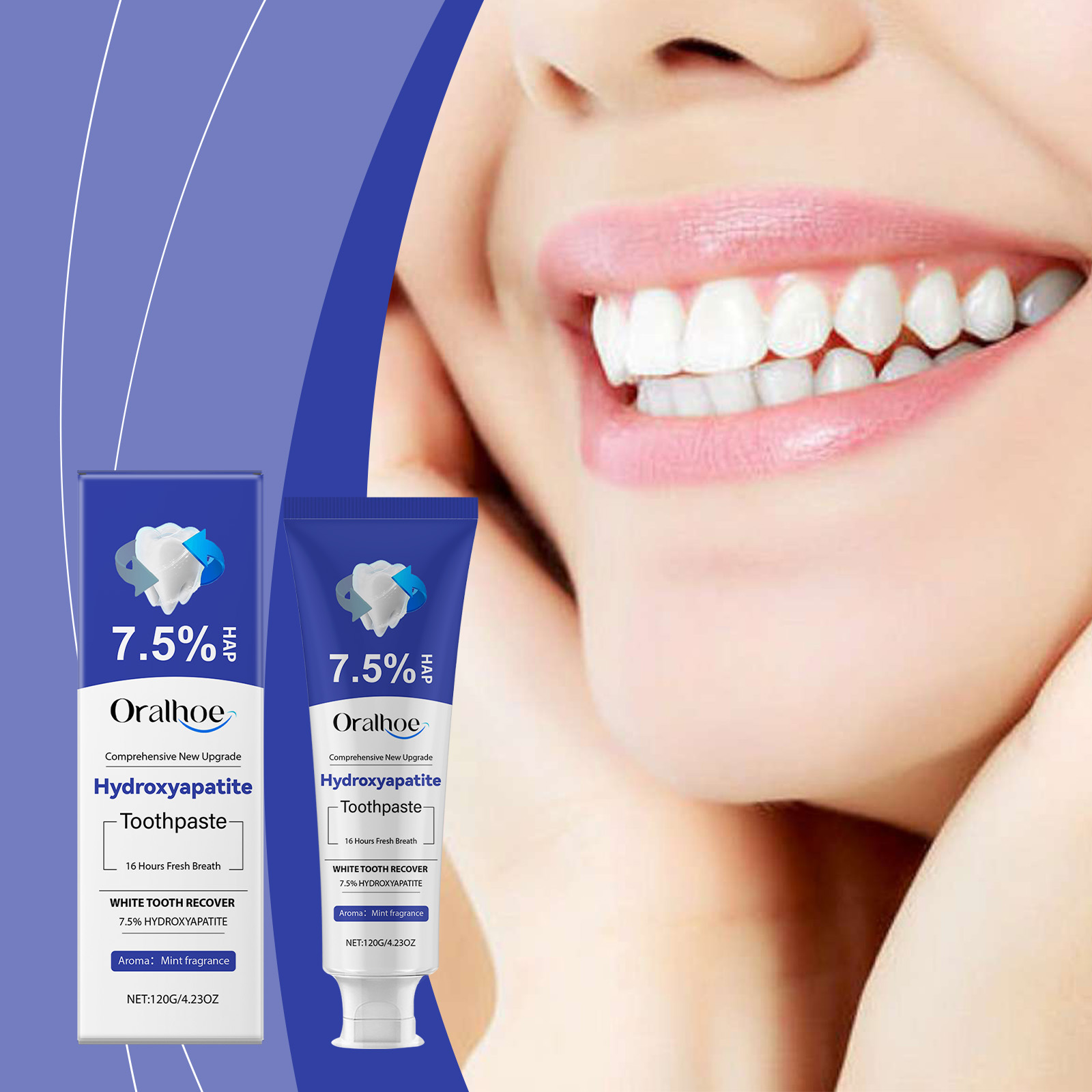 Tooth Brightening Care Toothpaste Gentle Gum Protection Removes Stains Plaque Freshens Breath Teeth